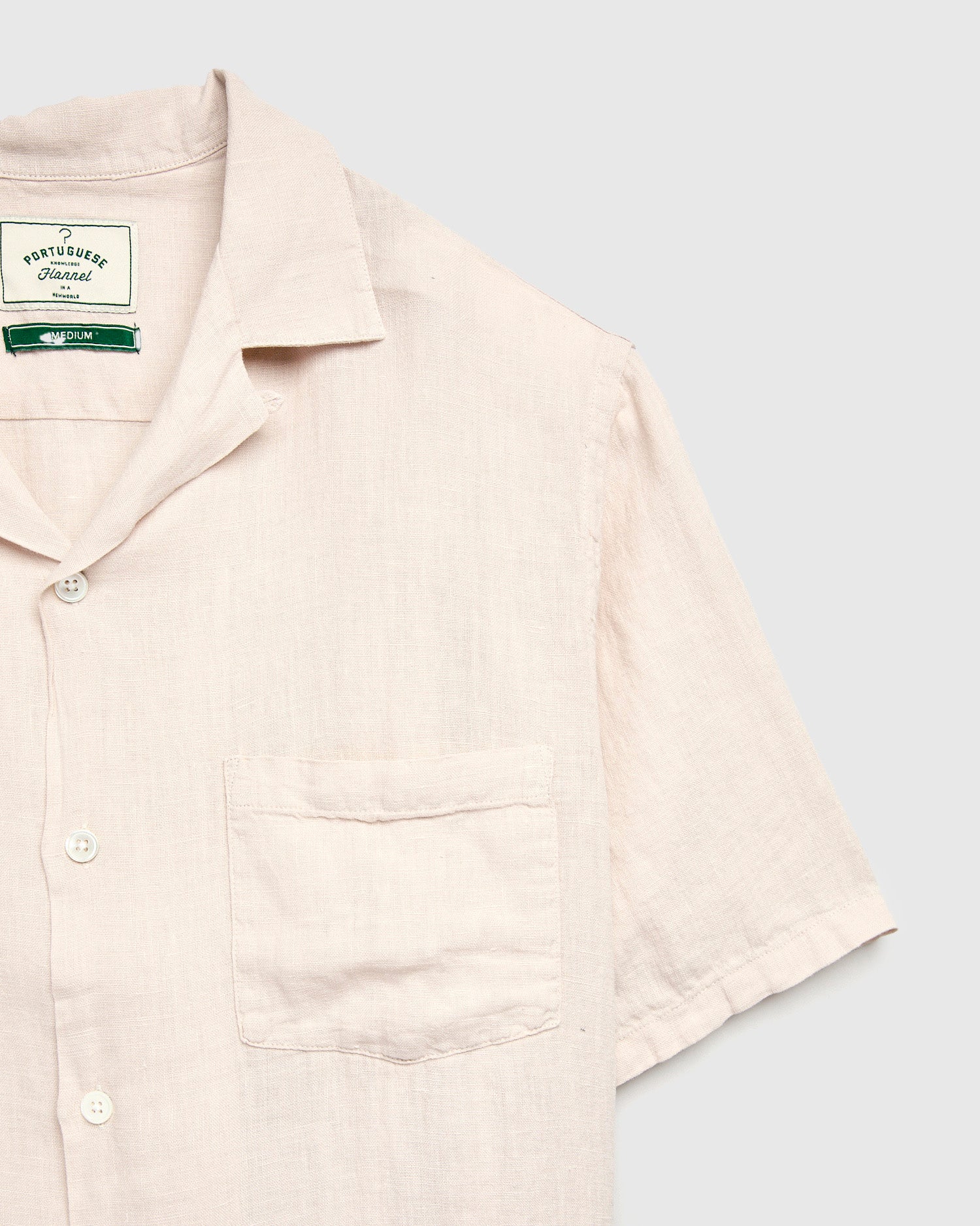 Linen Camp Collar Shirt in Raw - Image 4