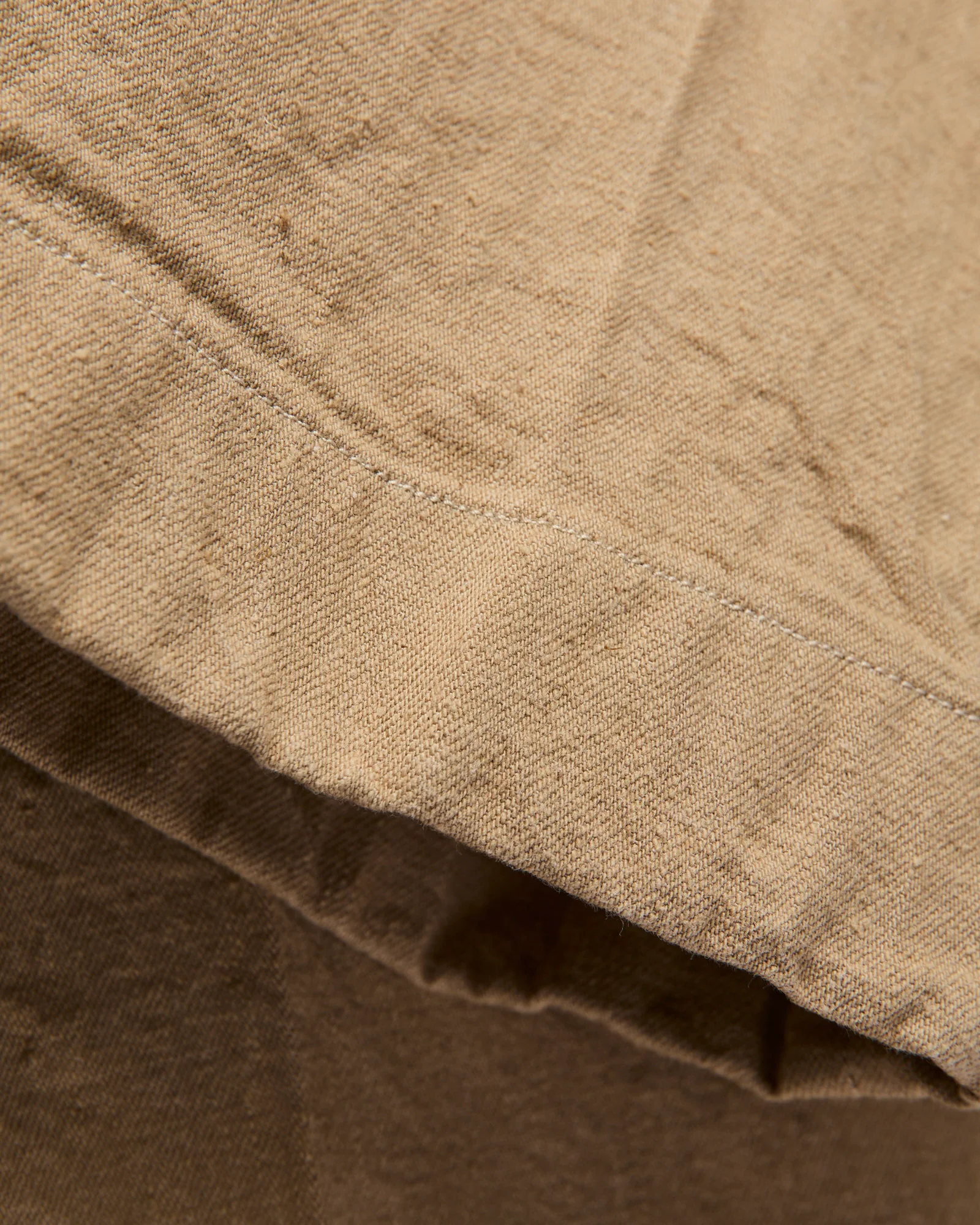 Linen Denim Belted Riviera Pants in Beige - Image 8