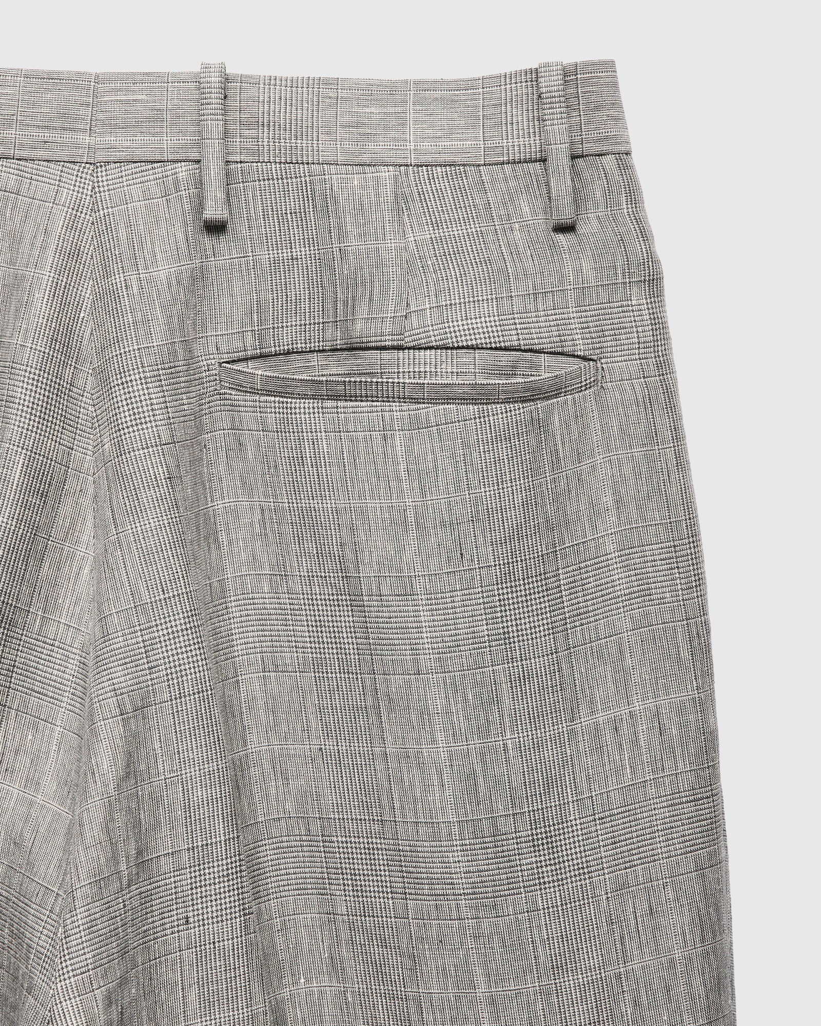 Linen Mohair Shoecut Slacks in Glen Plaid - Image 3