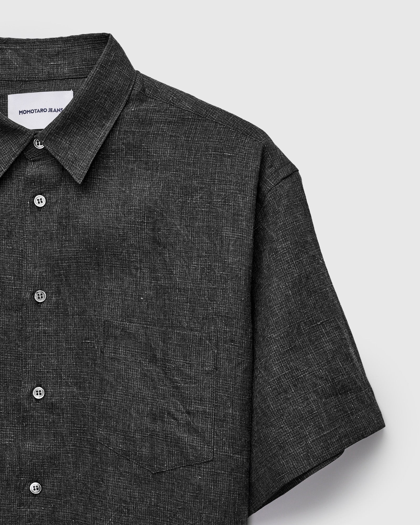 Linen SS Shirt in Black - Image 4