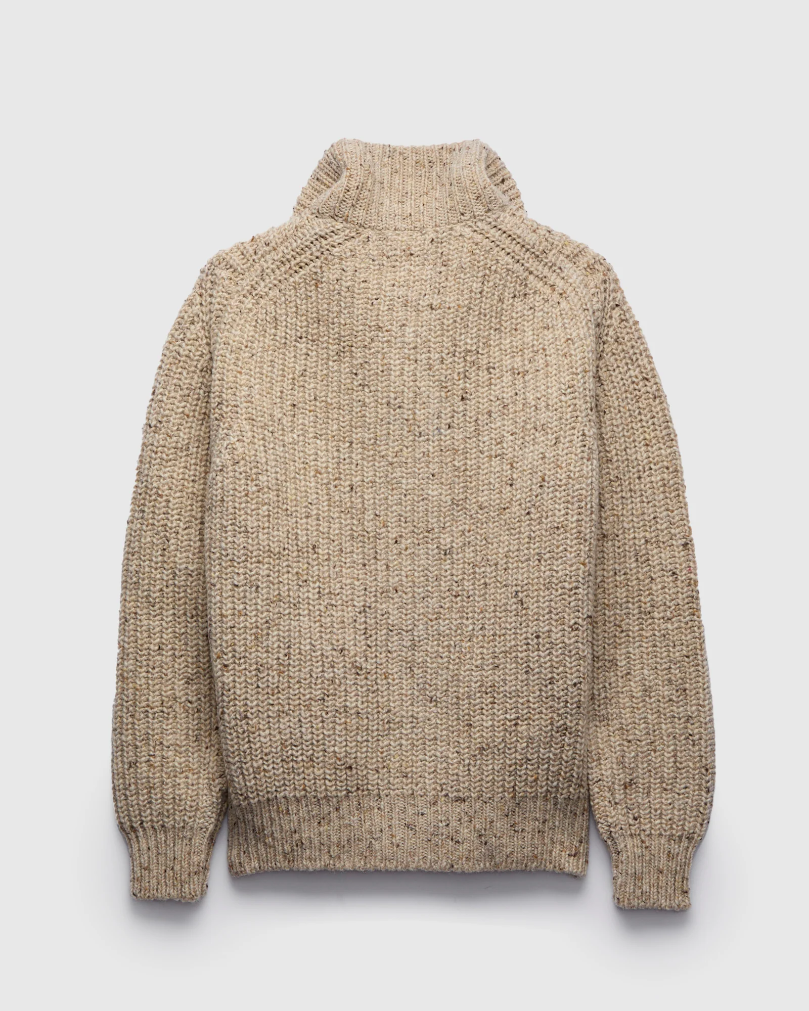 "Loose Ends" Wool Knit Cardigan in Biscuit - Image 3