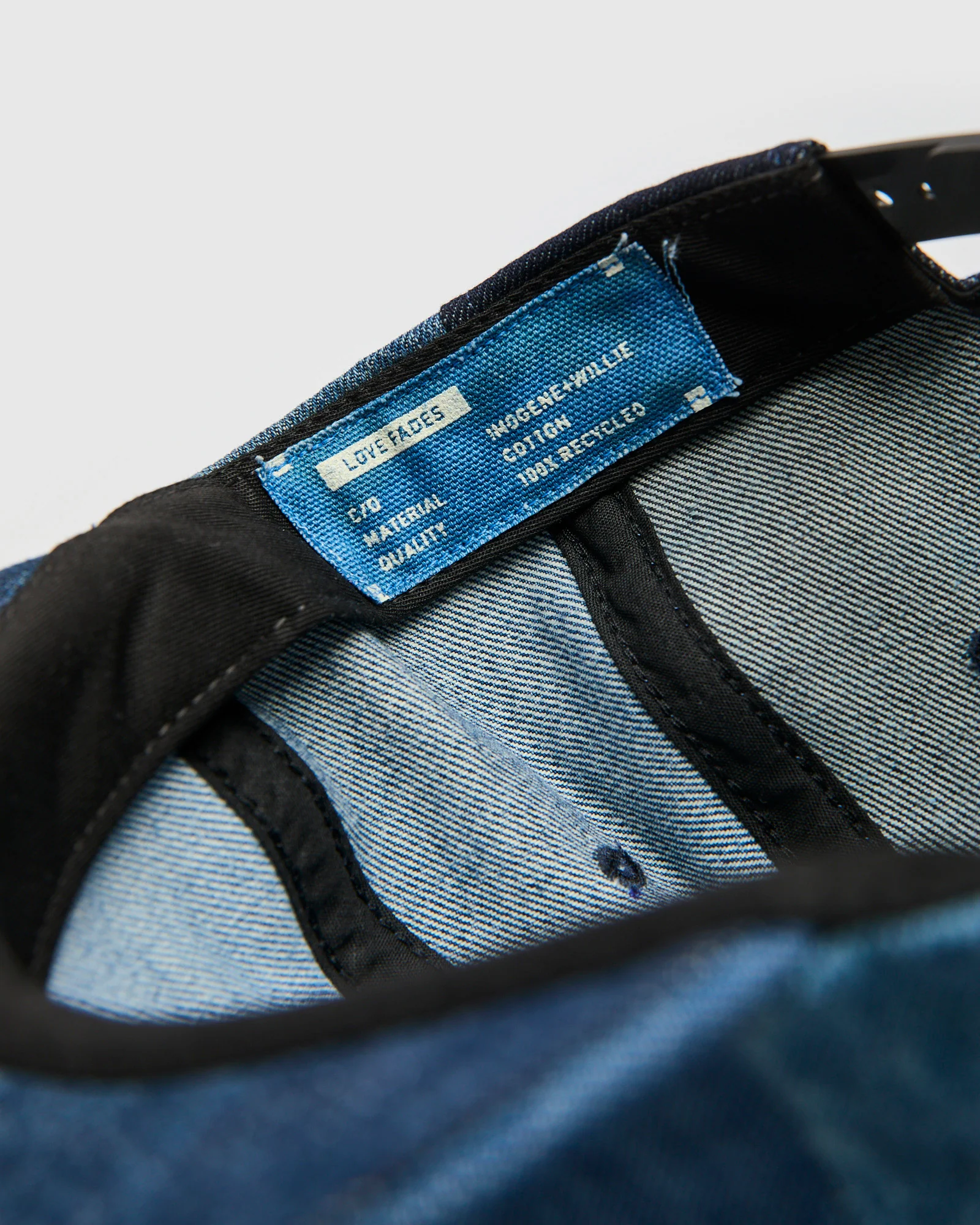 Love Fades Recycled Denim Plus Cap in Indigo - Image 6