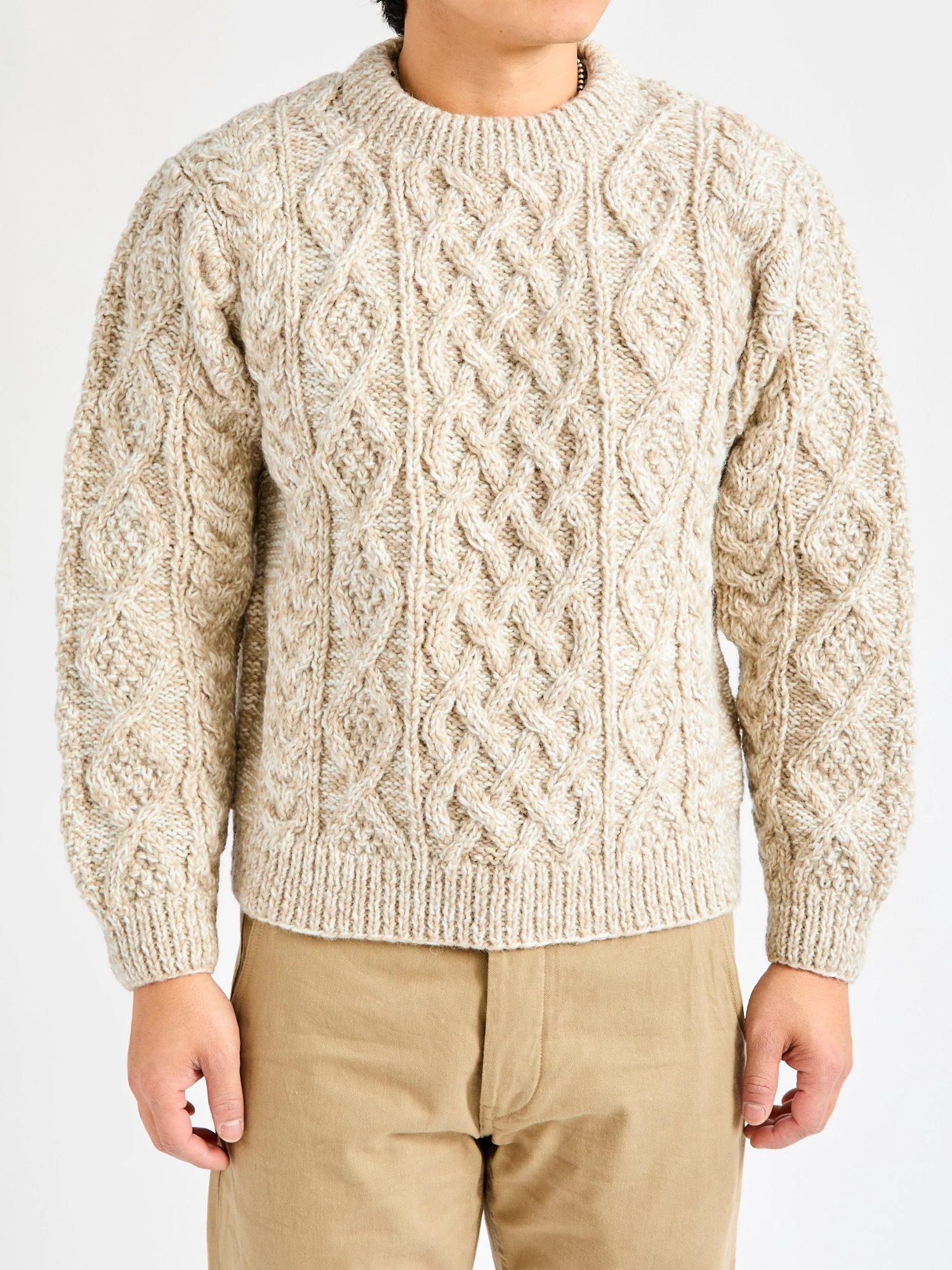 Low Gauge Cable Knit Sweater in Natural - Image 2