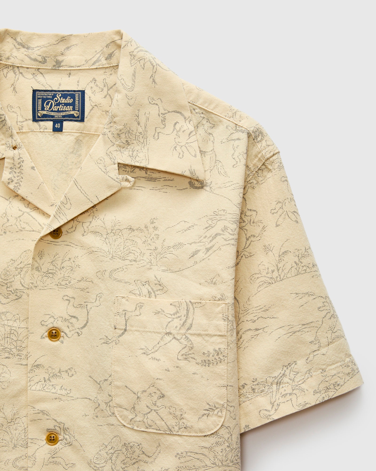 Manga Open Collar Shirt in Ivory - Image 6