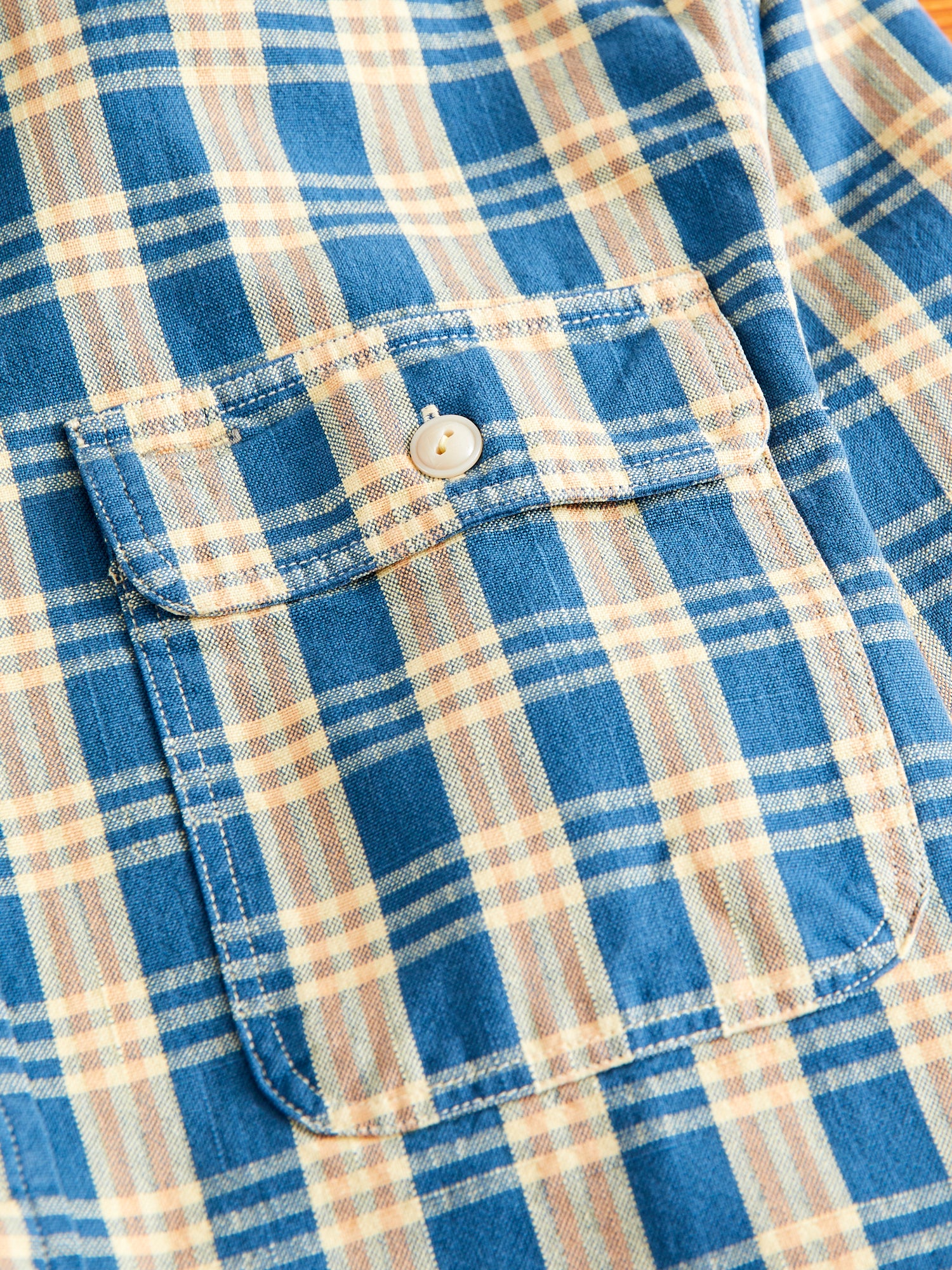 Matlock Plaid Workshirt in Blue Yellow - Image 4