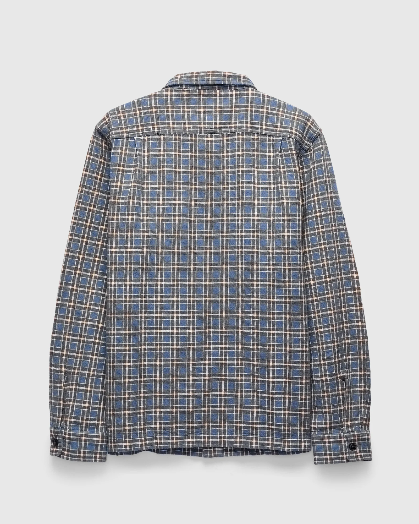 Matlock Plaid Workshirt in Blue Grey - Image 3
