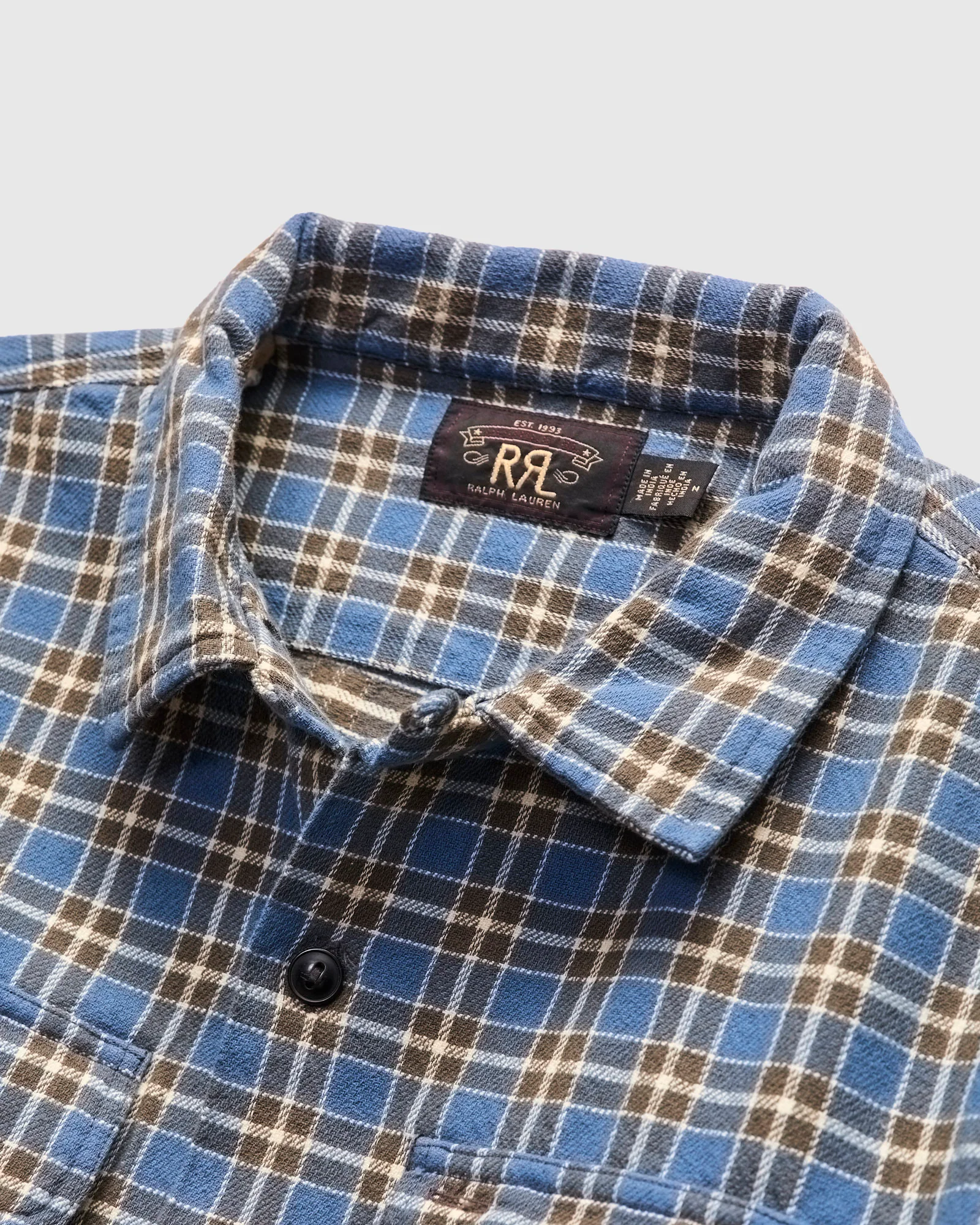 Matlock Plaid Workshirt in Blue Grey - Image 4