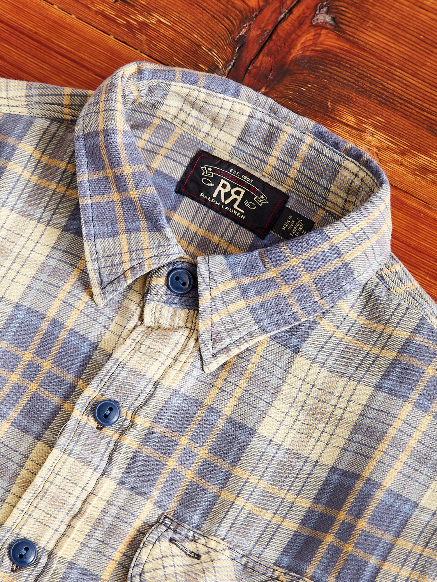 Matlock Work Shirt in Blue/Yellow - Image 3