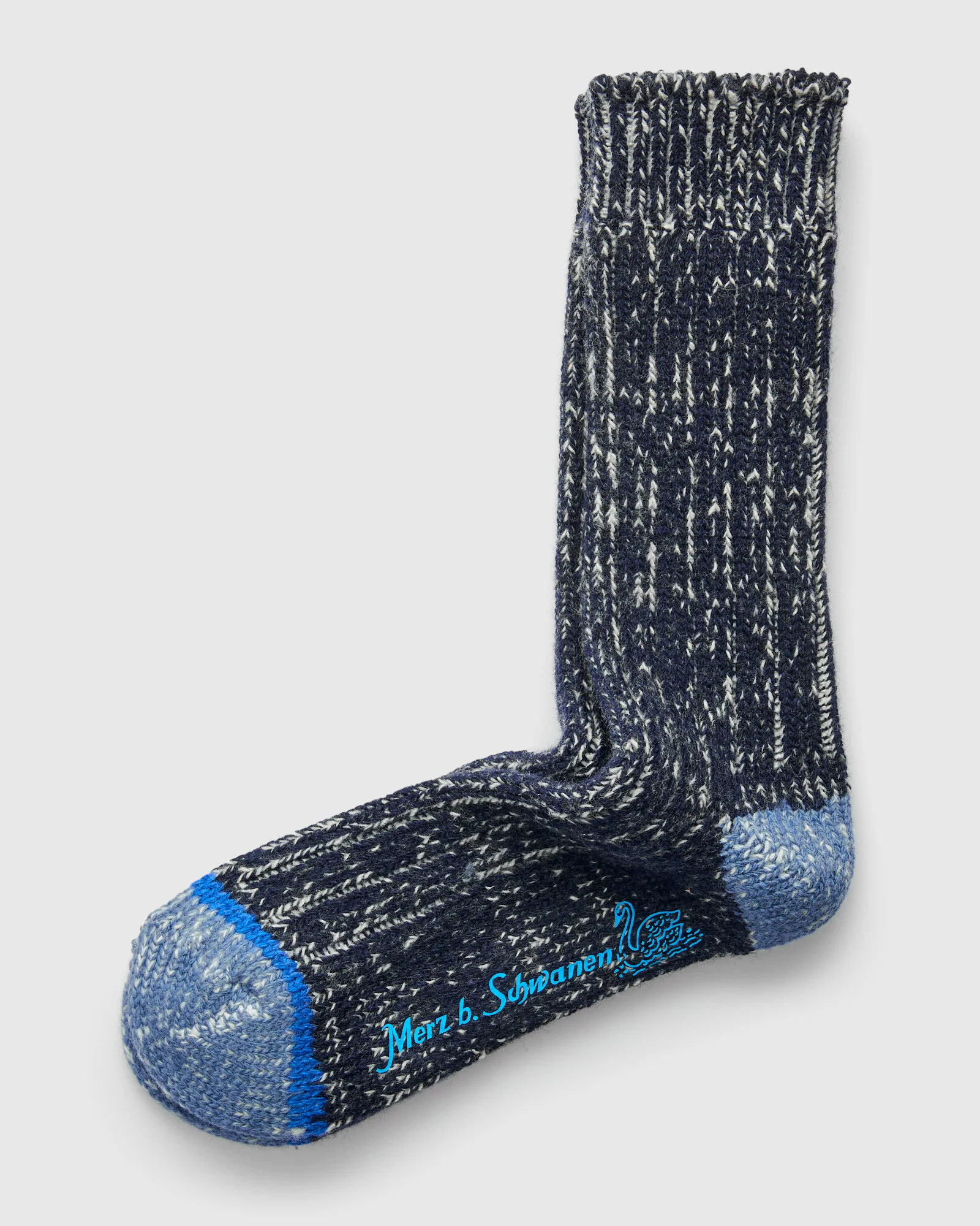 Merino Wool Melange Socks in Ink/Natural - Image 2