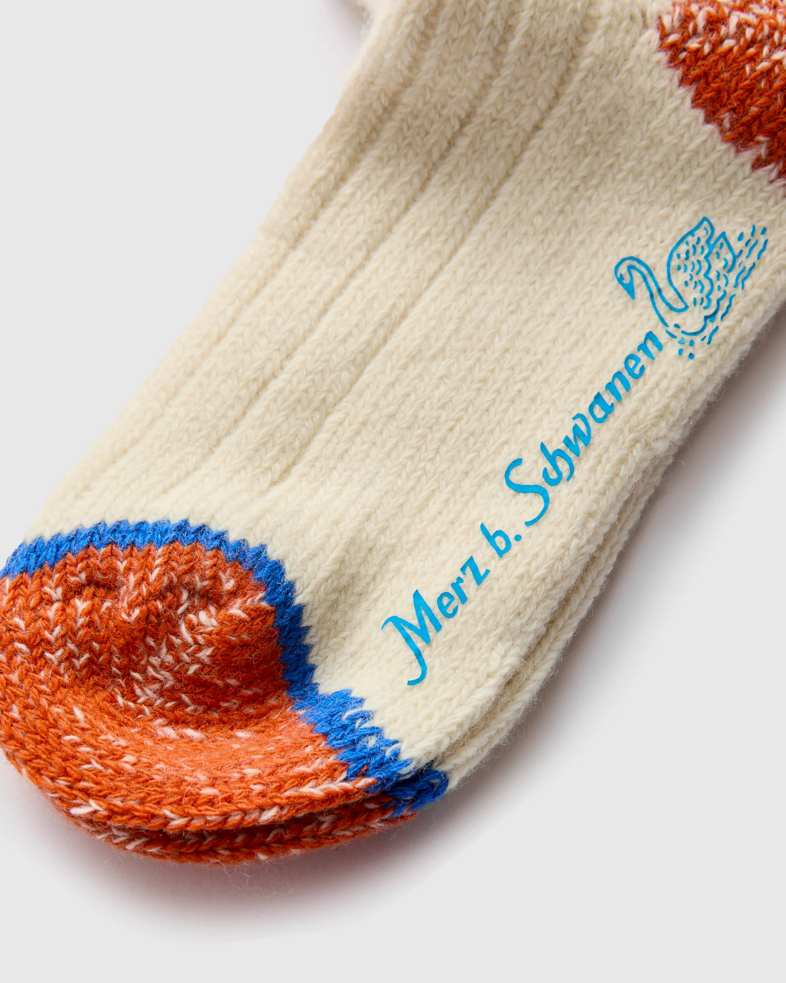 Merino Wool Stripe Socks in Natural/Raspberry - Image 3