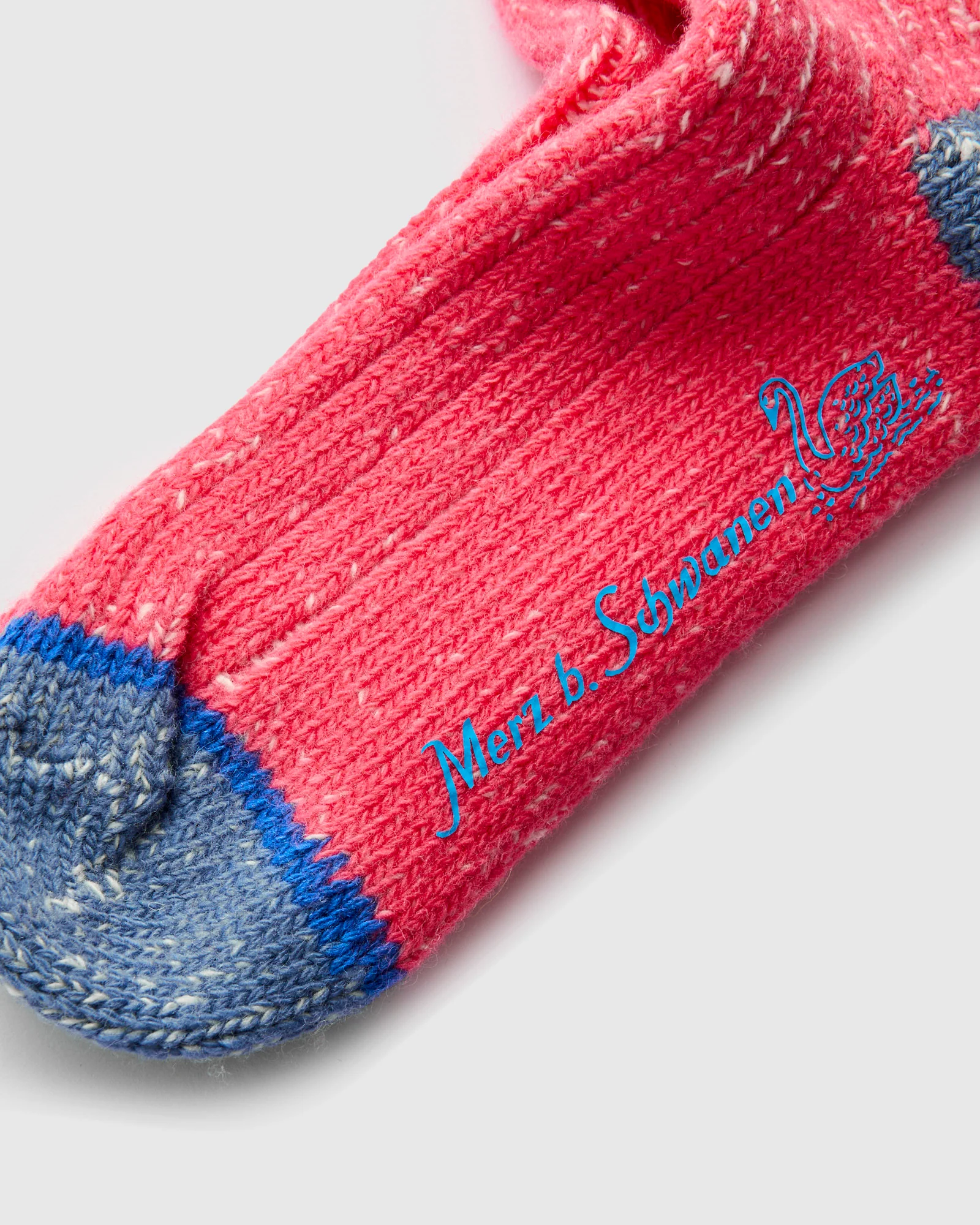 Merino Wool Melange Socks in Raspberry/Natural - Image 3