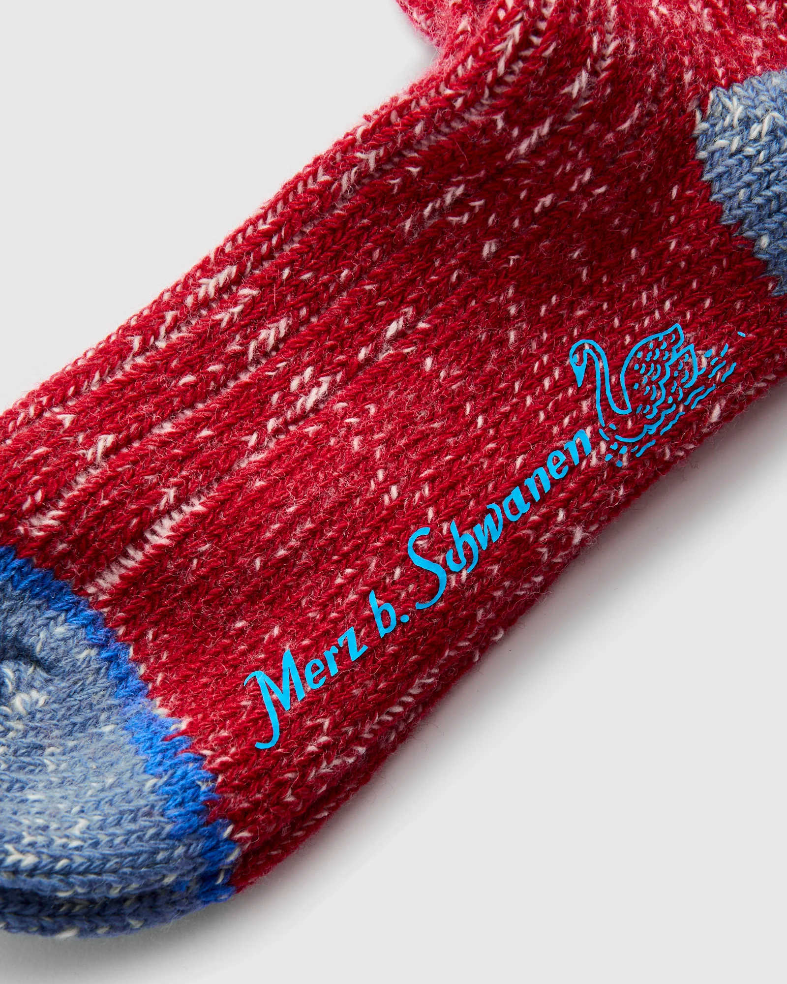 Merino Wool Melange Socks in Red/Natural - Image 3