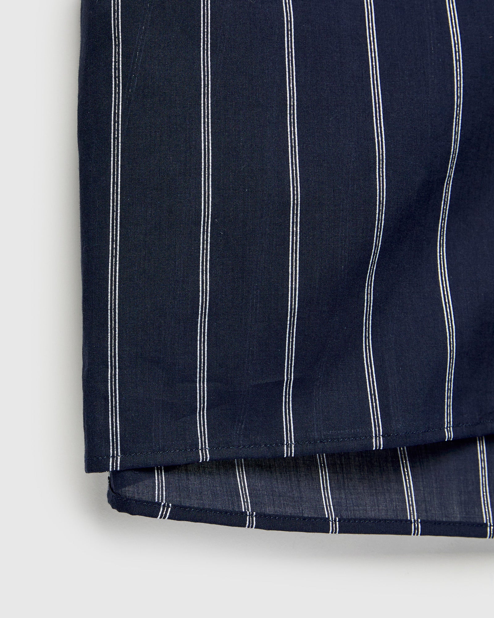 Metallic Voile Stripe Camp Shirt in Navy - Image 6