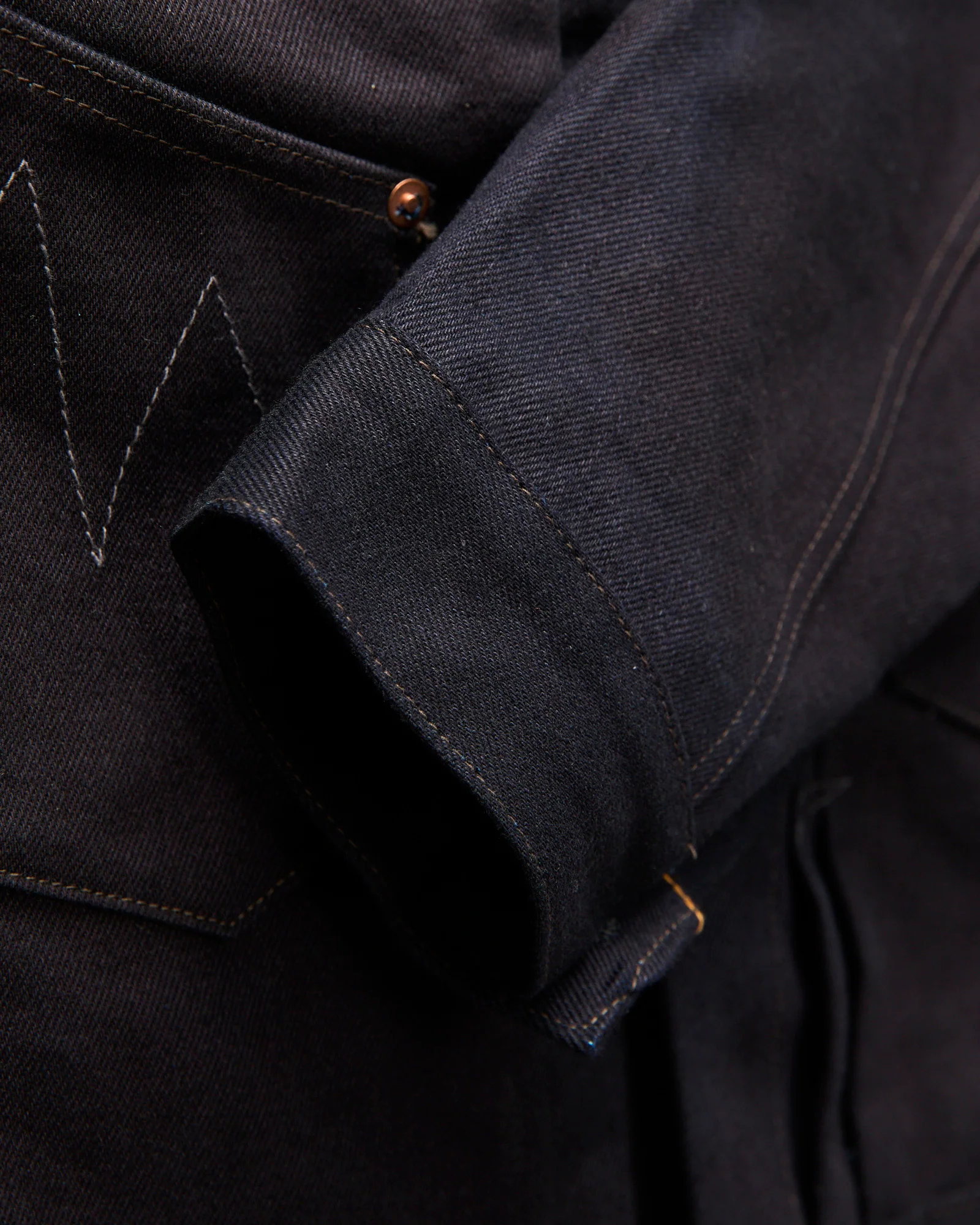 "Midnight" Ranch Blouse in 16oz Japanese Denim - Image 10
