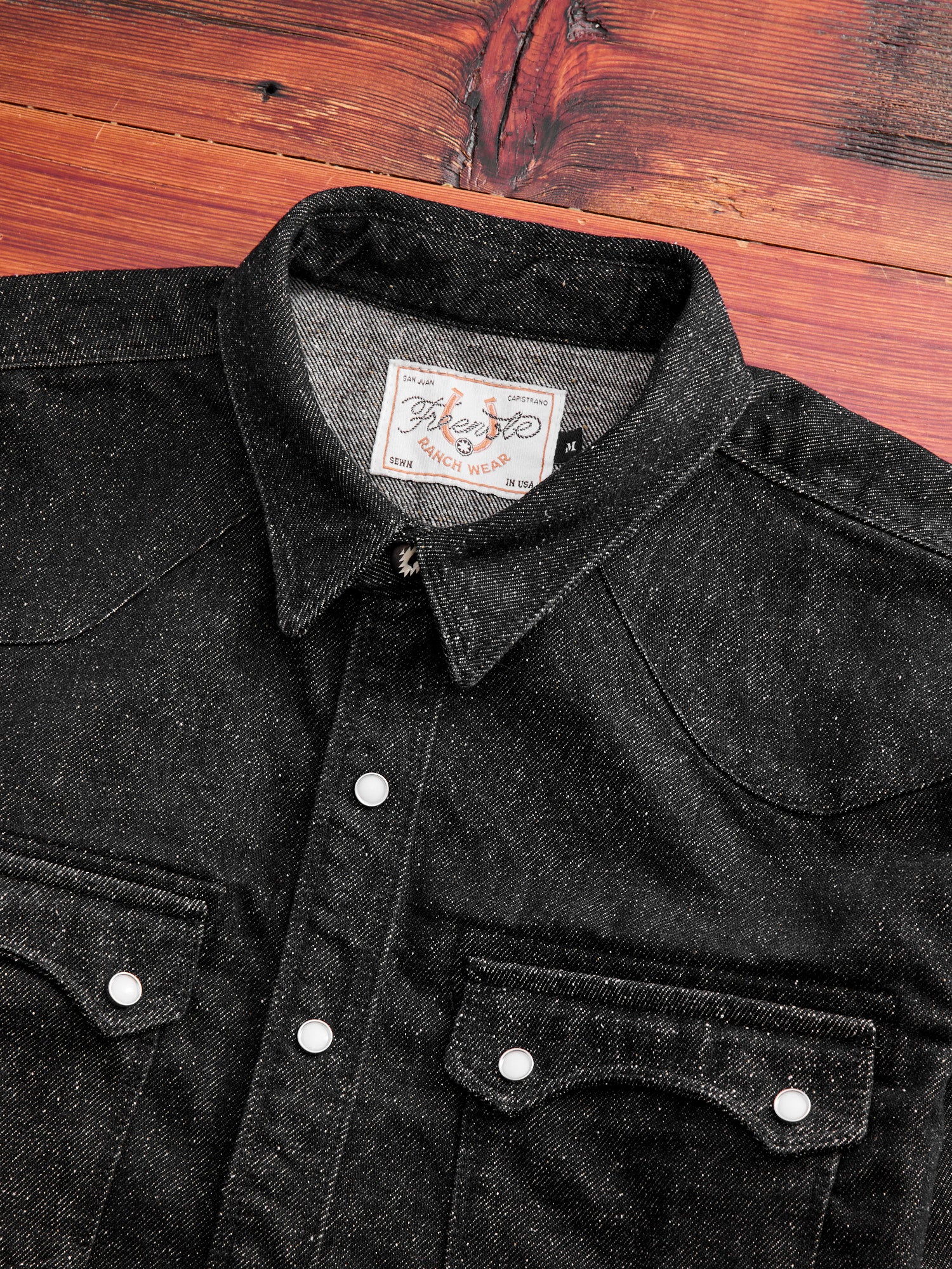 Modern Western Shirt in Black Nep Denim - Image 3