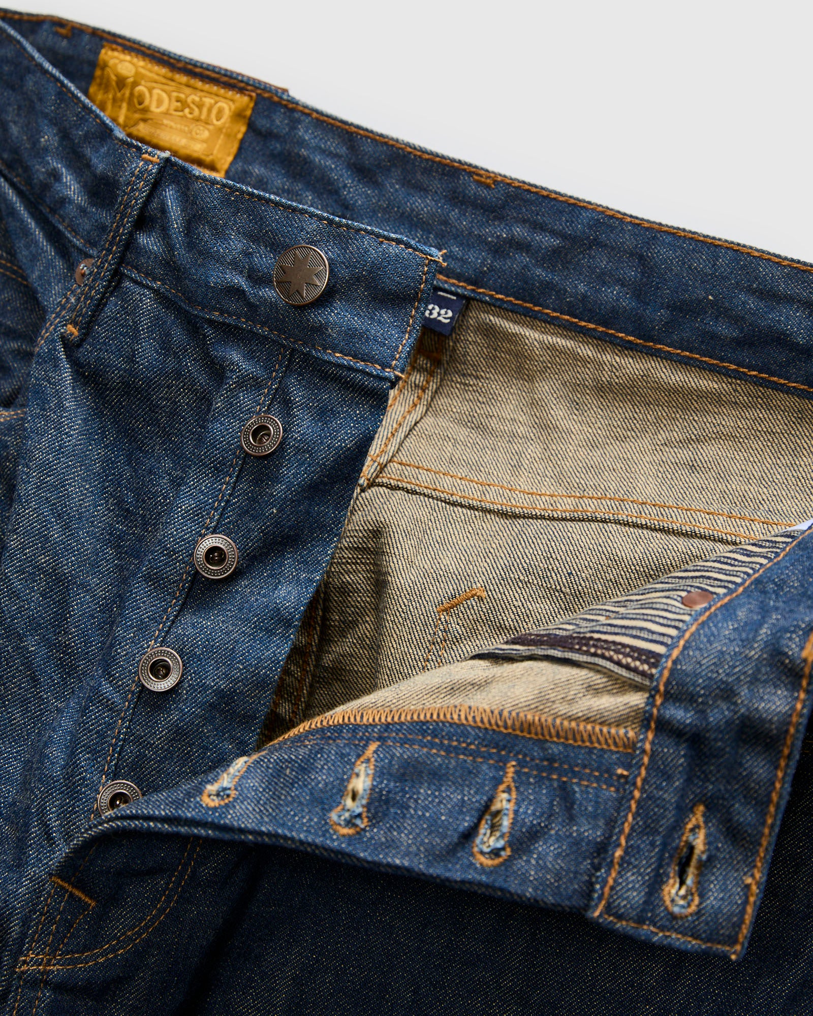 "Natural Rinsed Indigo Modesto" 13oz Selvedge Denim - Straight Fit - Image 7