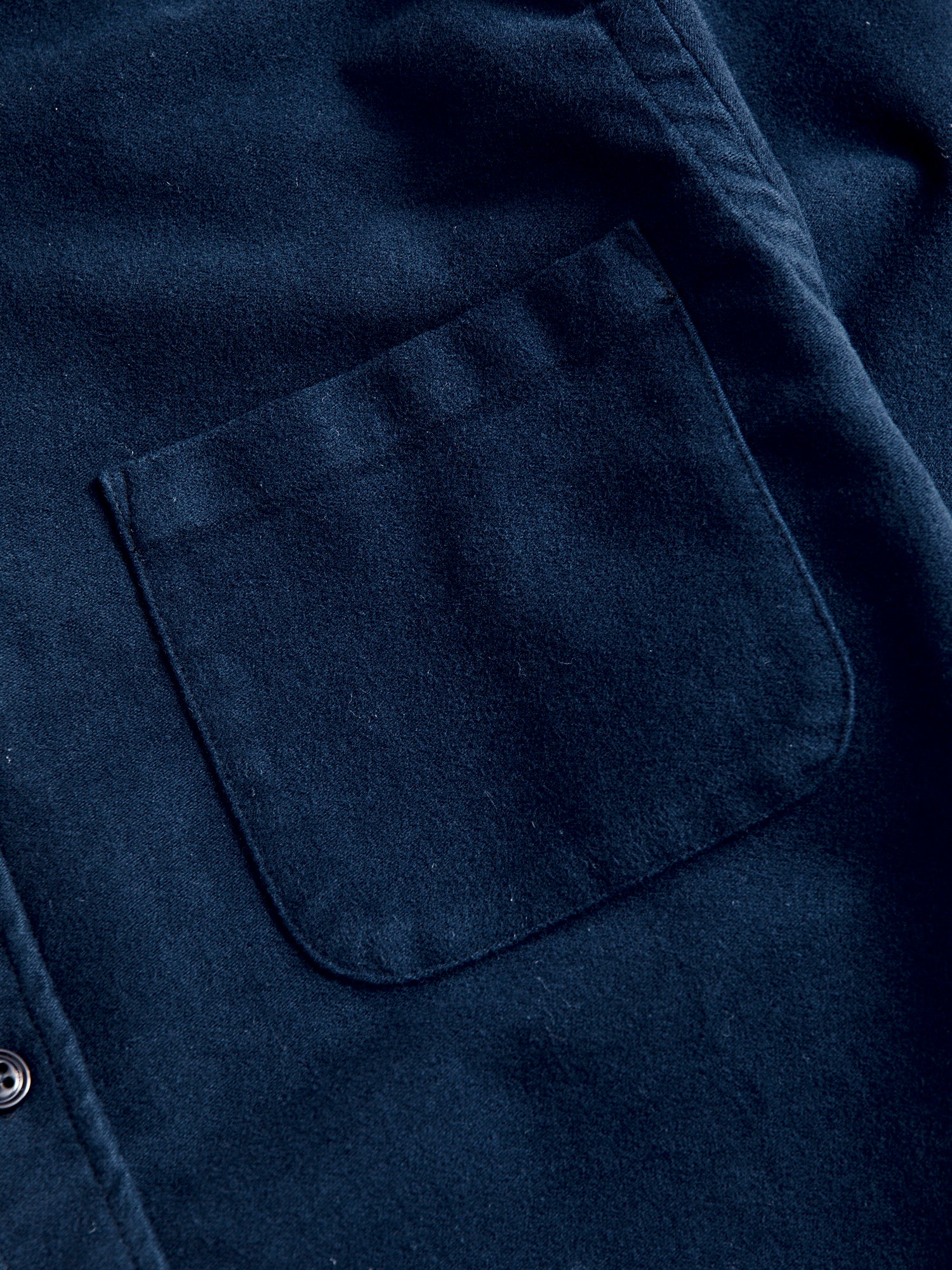 Moleskin Button-Up Shirt in Navy - Image 4