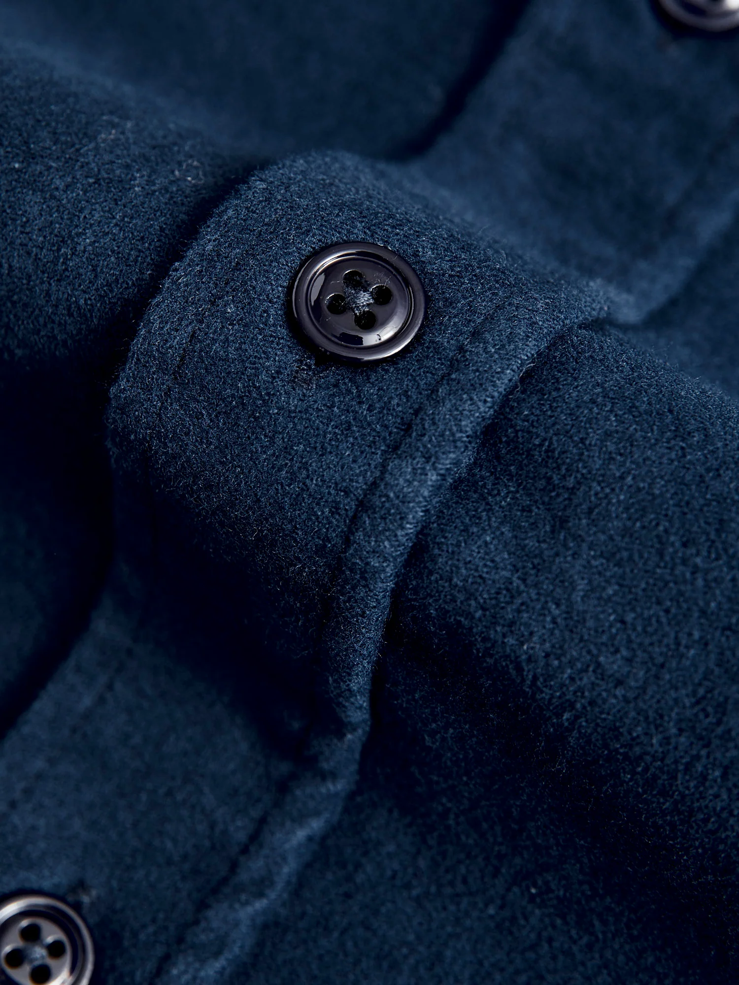 Moleskin Button-Up Shirt in Navy - Image 6