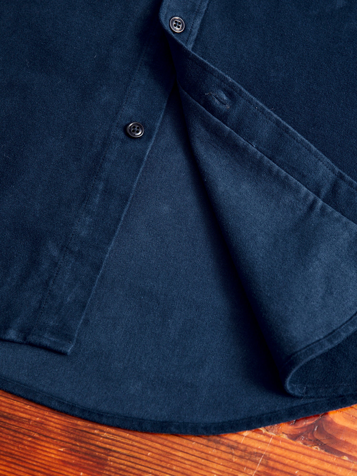 Moleskin Button-Up Shirt in Navy - Image 7
