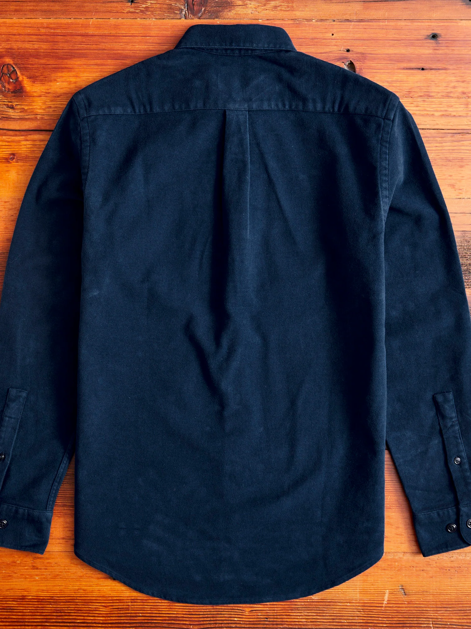 Moleskin Button-Up Shirt in Navy - Image 8