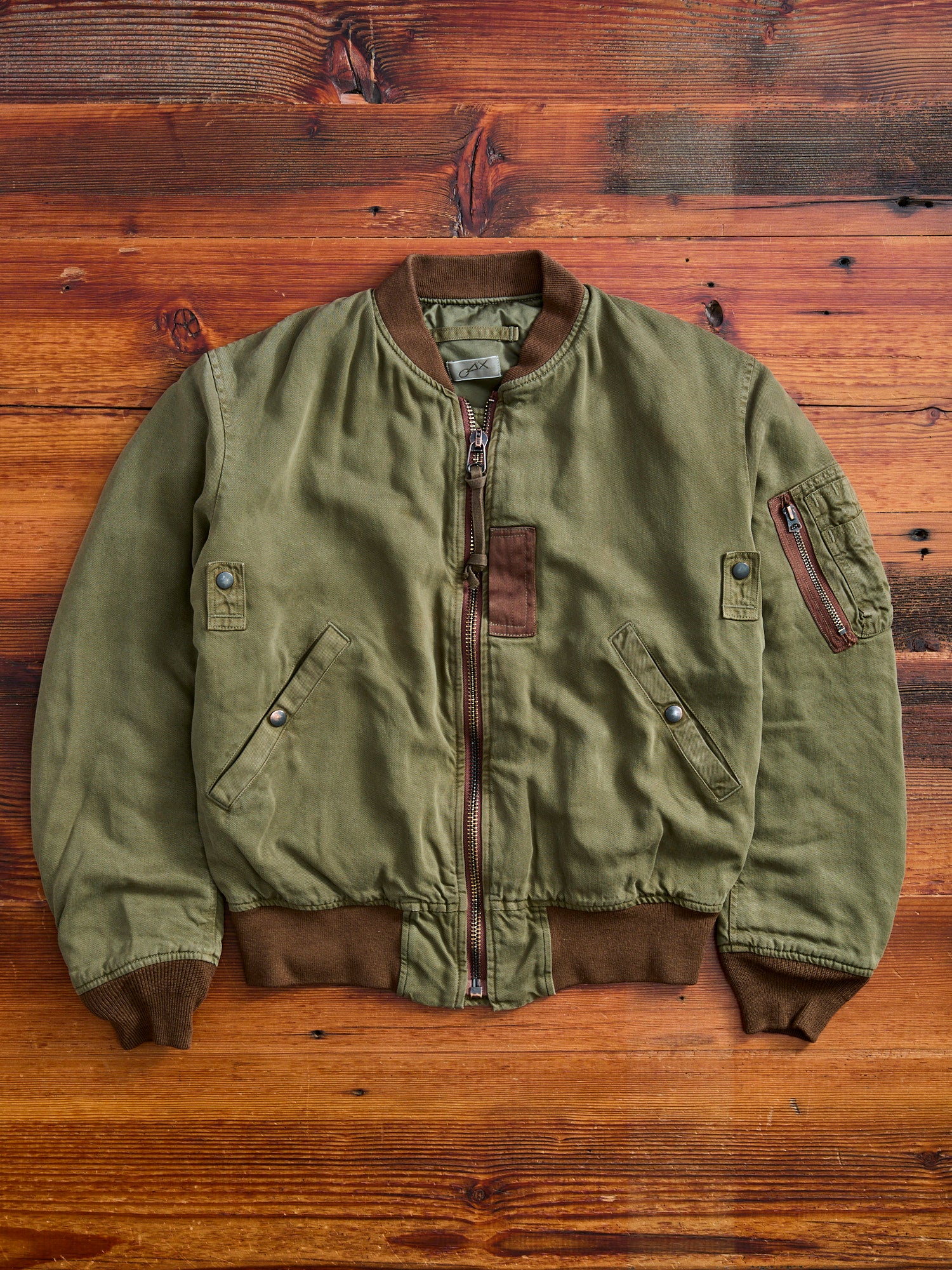 MSP-4025 Vintage Wash MA-1 Jacket in Army Green - Image 3