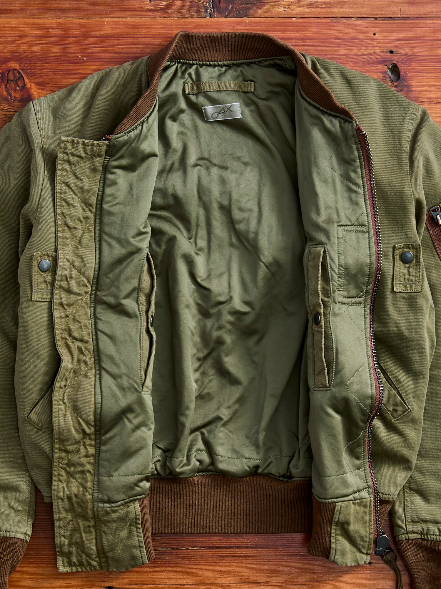 MSP-4025 Vintage Wash MA-1 Jacket in Army Green - Image 5