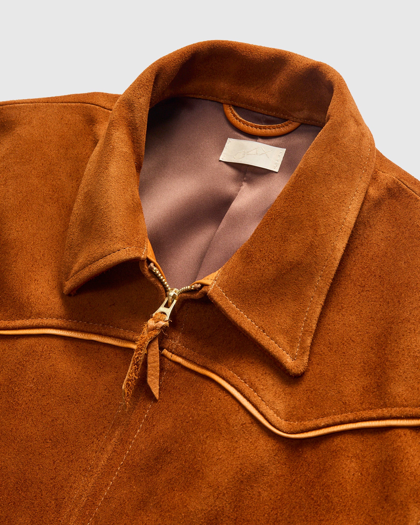 MSP-4043 Western Yoke Leather Jacket in Brown Suede - Image 4
