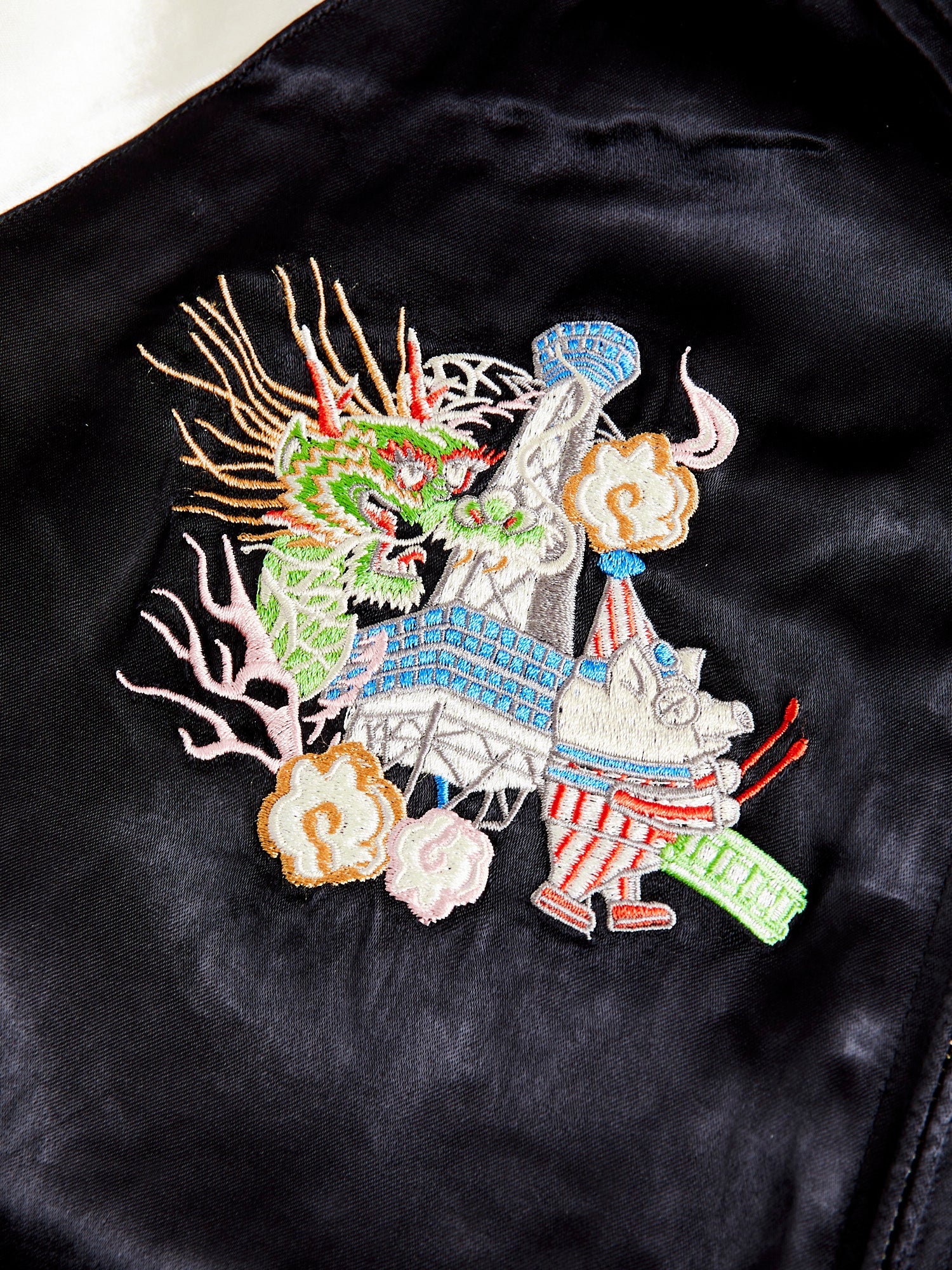 "Naniwa" Reversible Sukajan Souvenir Jacket in Black/Blue - Image 6