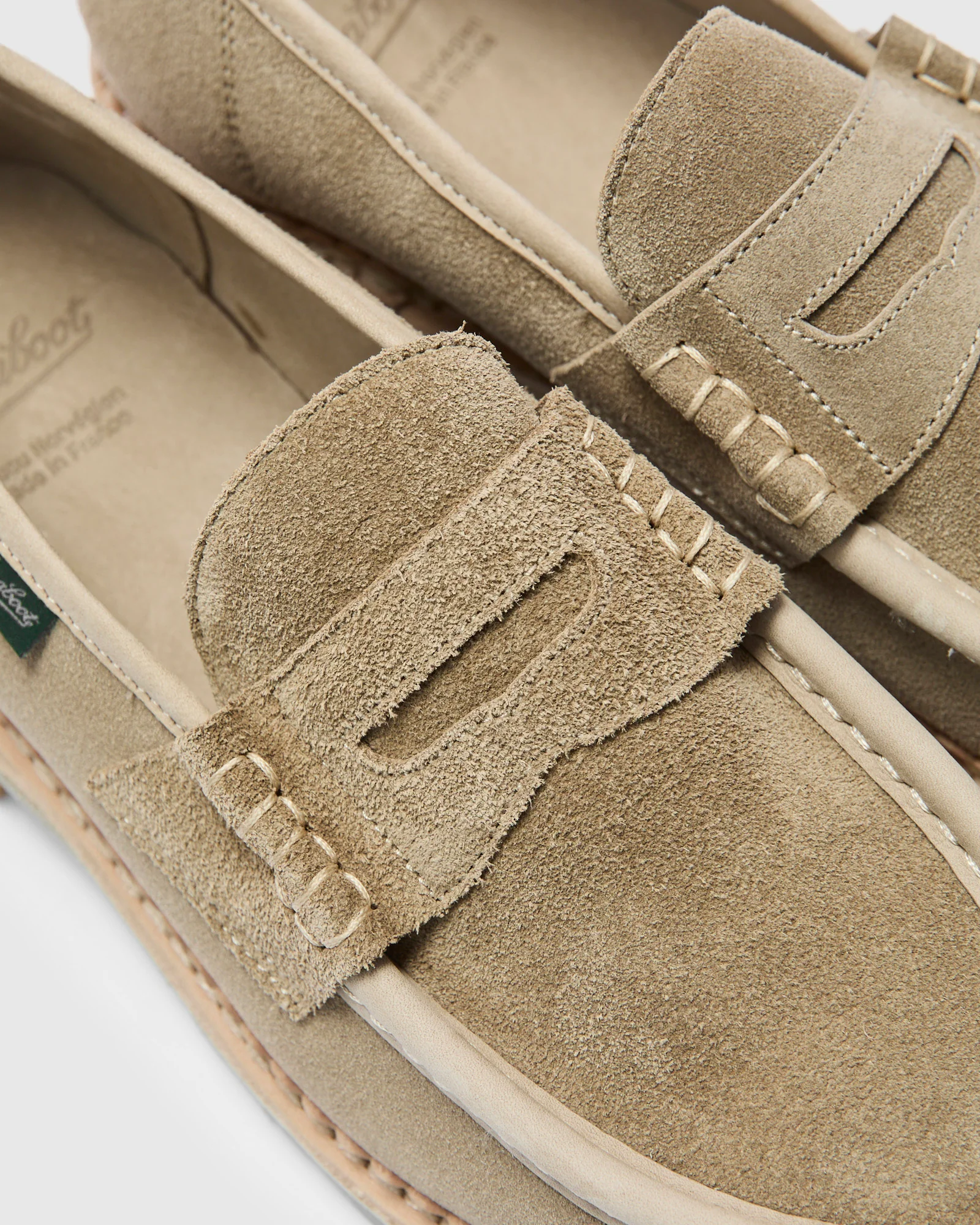 Nantes Marche Penny Loafers in Velours Sand - Image 7
