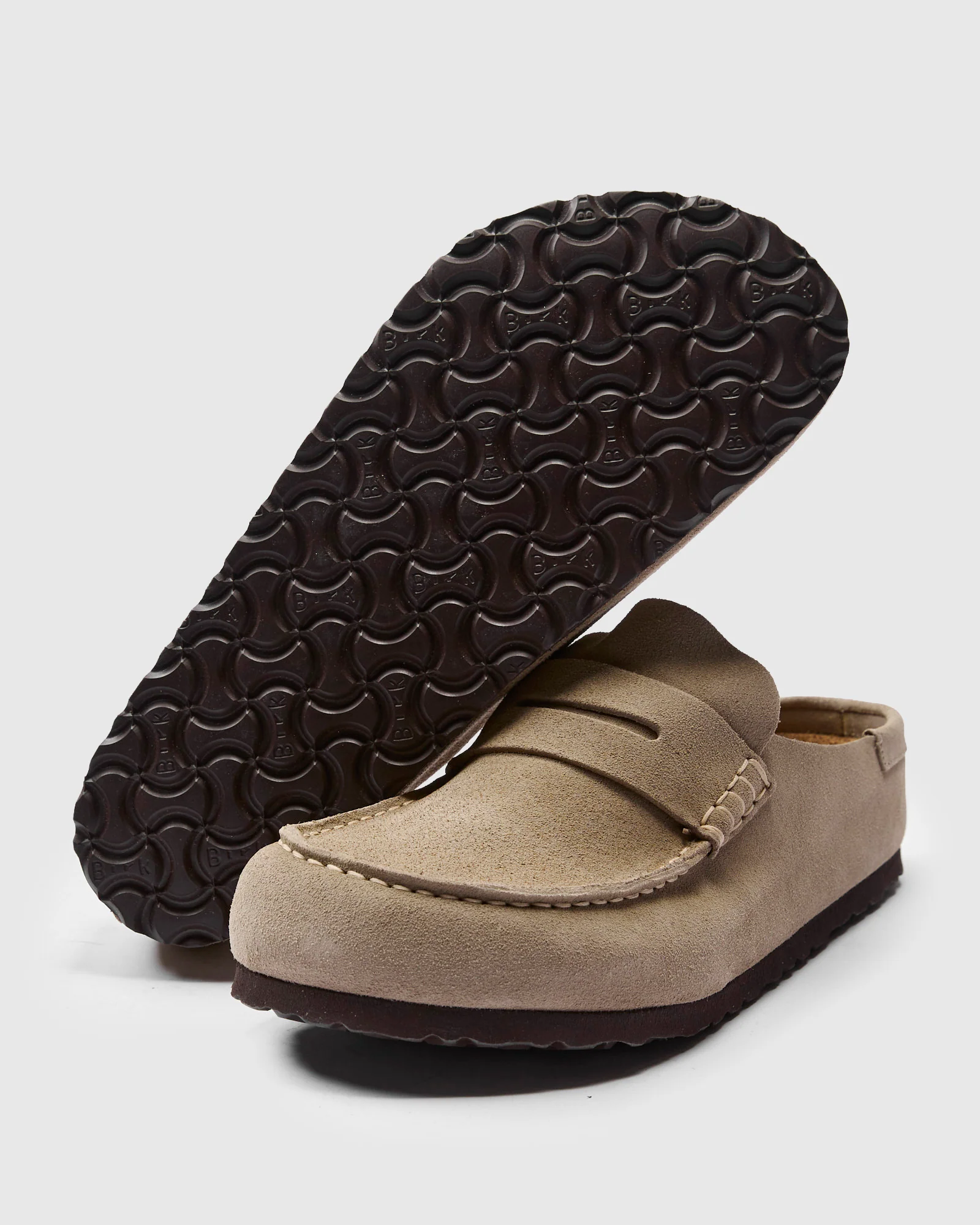 Naples Wrapped Clog in Taupe Suede - Image 2