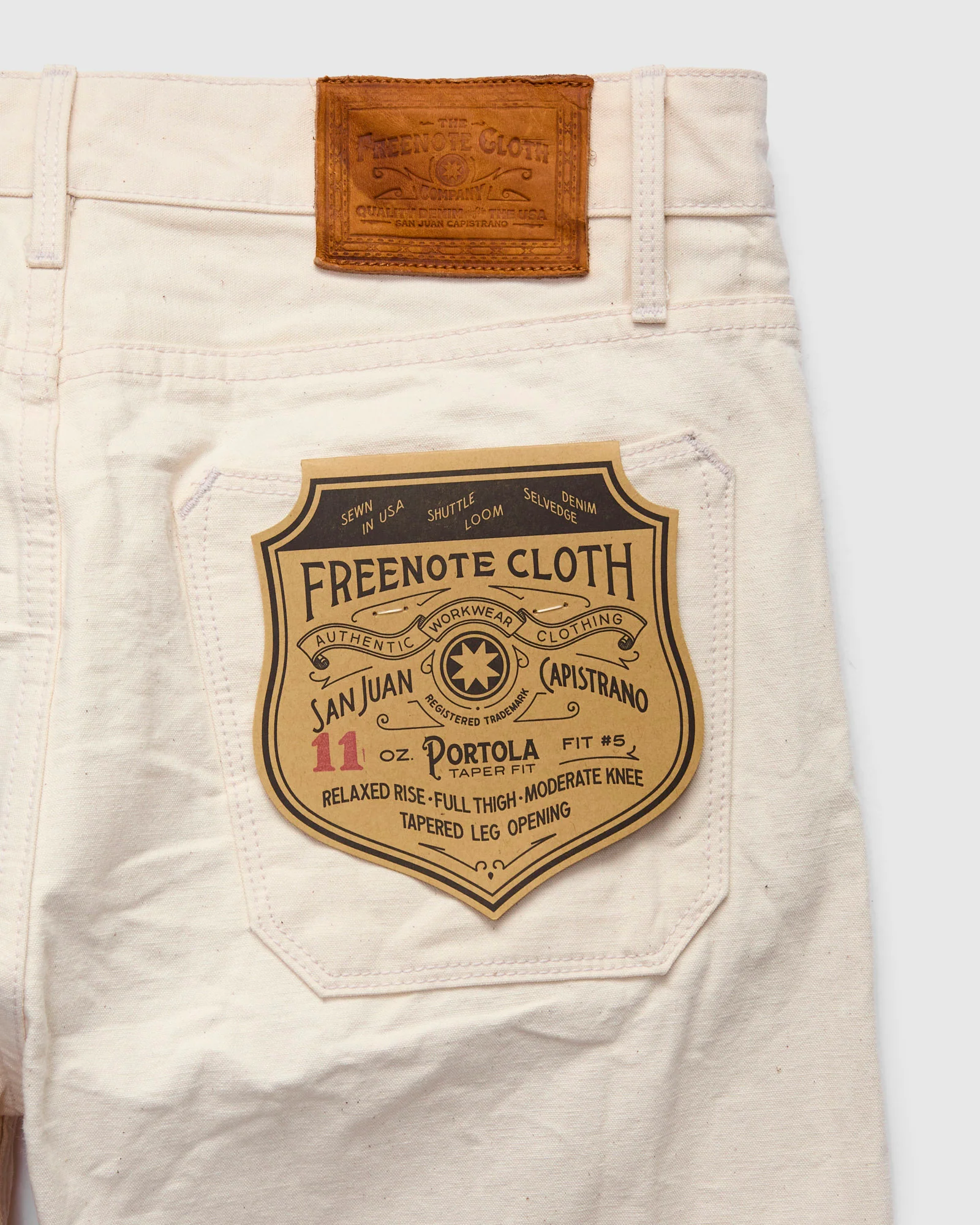 "Natural Rinsed Portola" 11oz Selvedge Canvas Pant - Tapered Fit - Image 4
