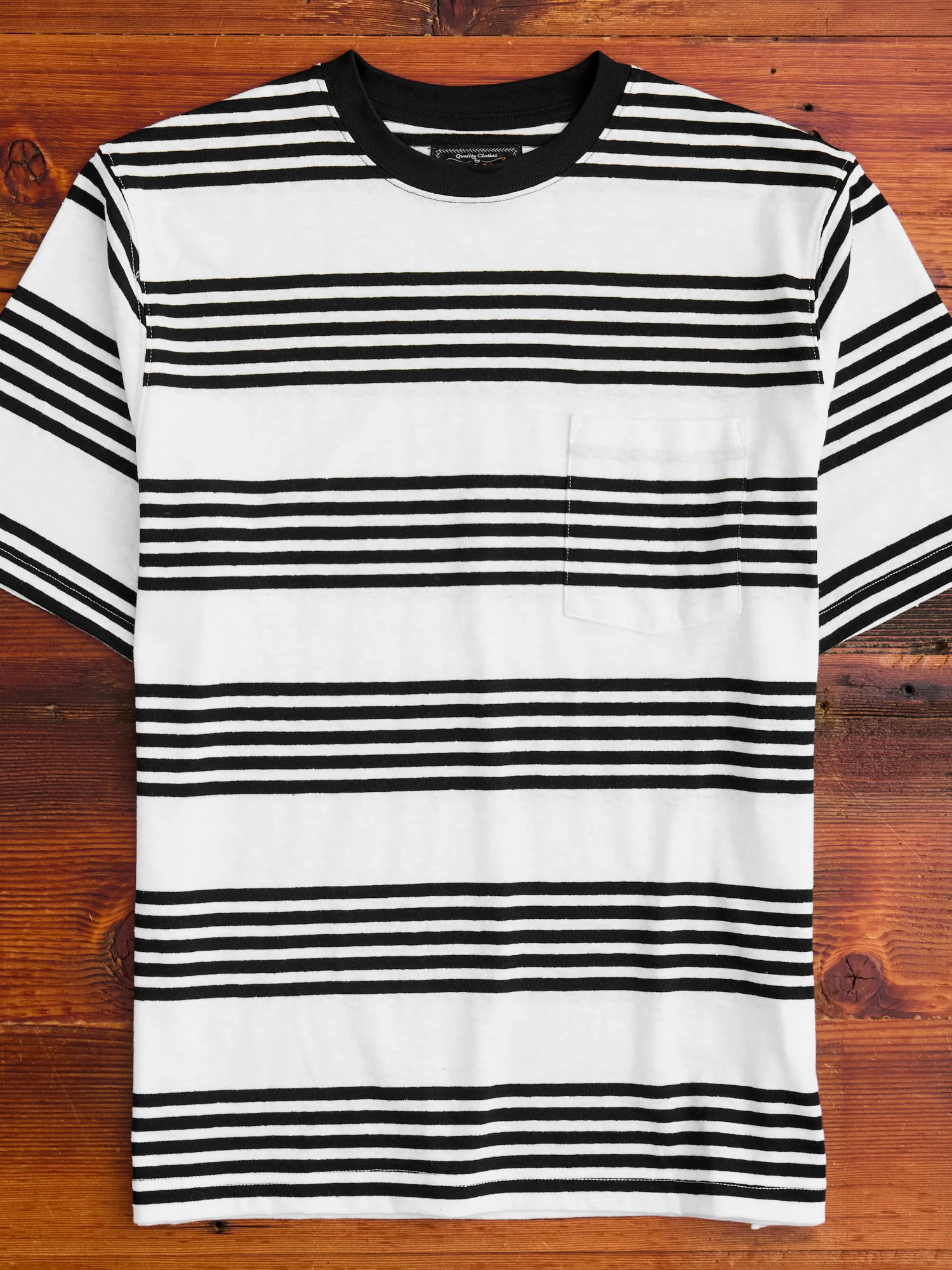 Nep Stripe Pocket T-Shirt in White