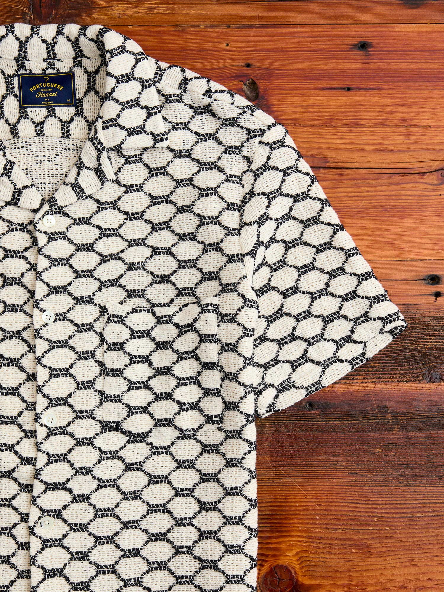 Net Button-Up Shirt in Black - Image 4