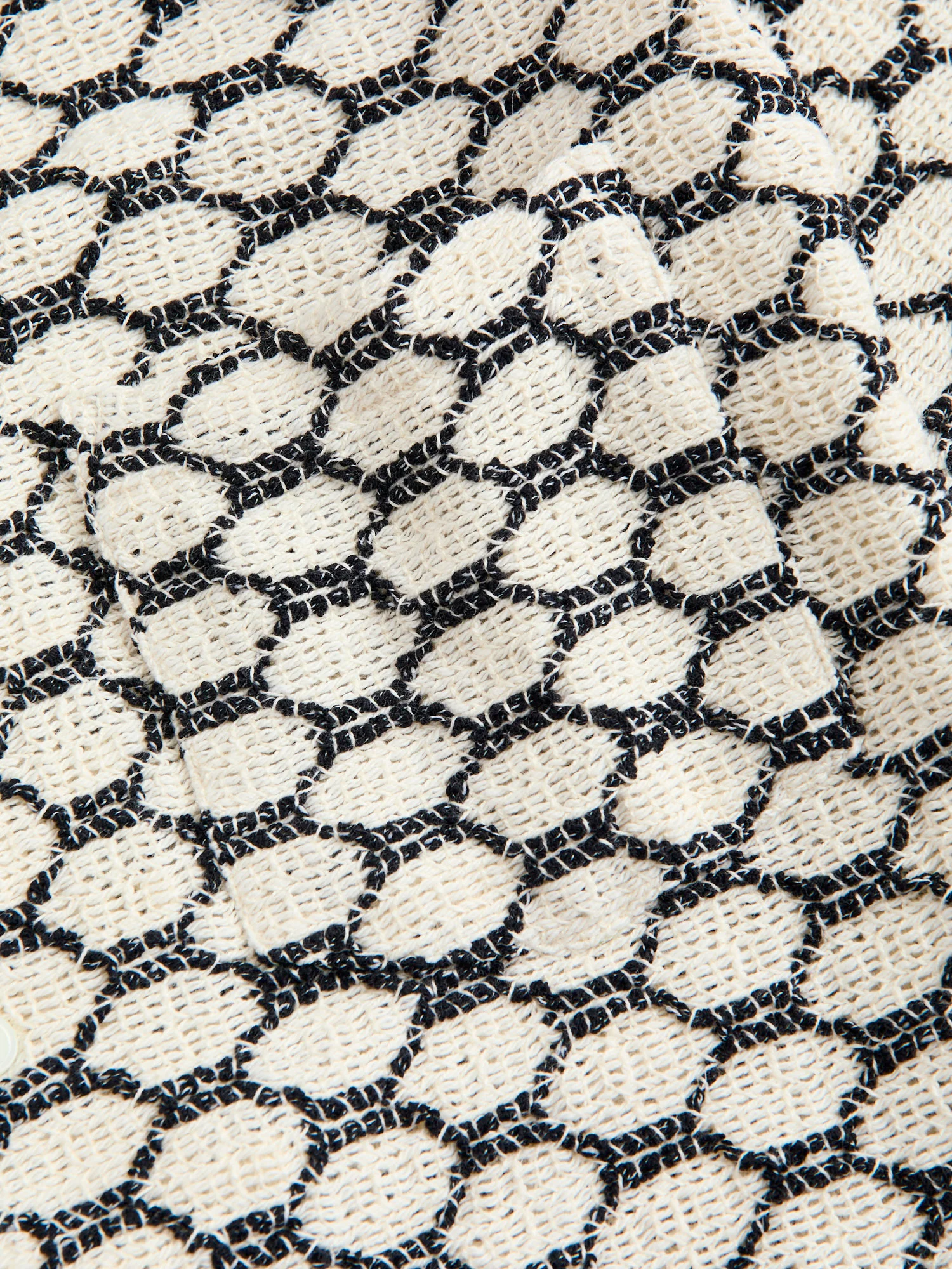 Net Button-Up Shirt in Black - Image 5