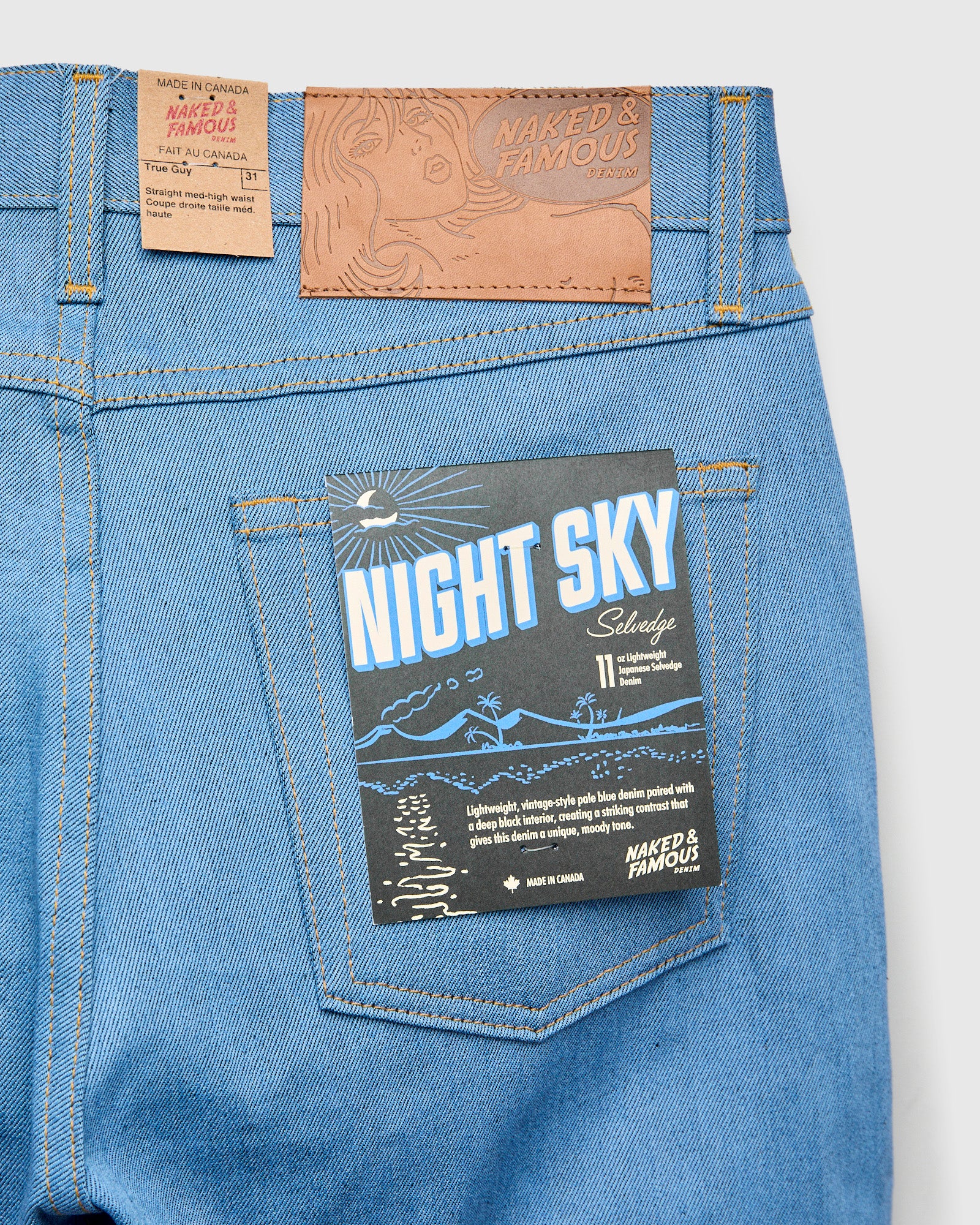 "Night Sky" 11oz Pale Indigo Selvedge Denim - True Guy Fit - Image 4