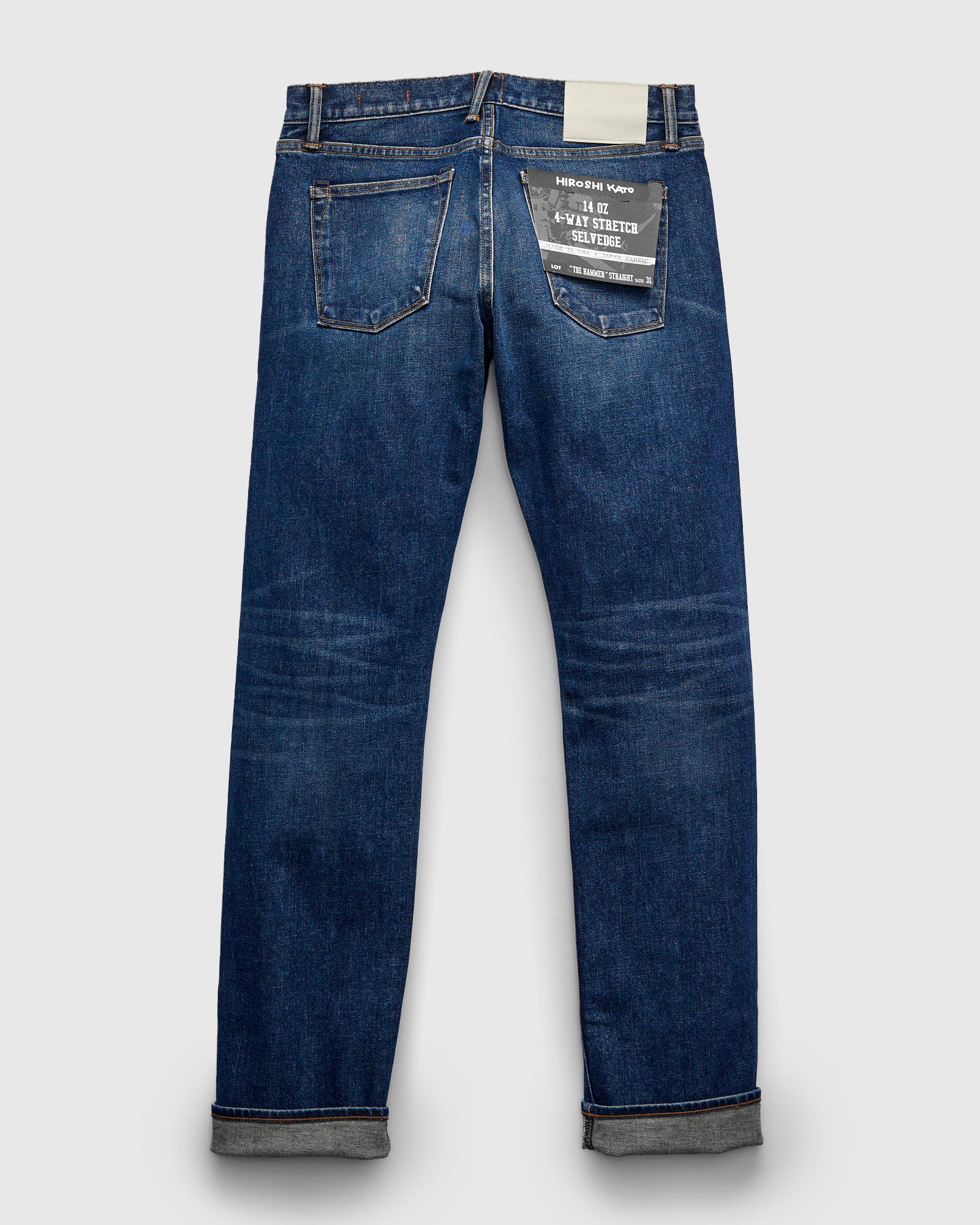 "Nikki" 14oz Washed Indigo Stretch Selvedge Denim - Hammer Straight - Image 2