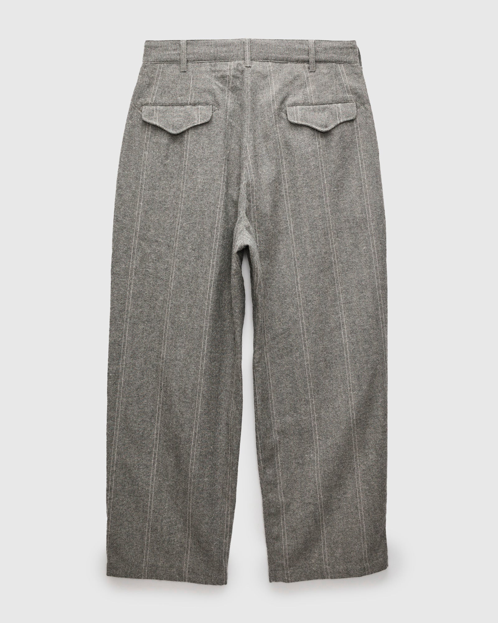 Officer Pants in Light Grey Wool Striped HB - Image 2