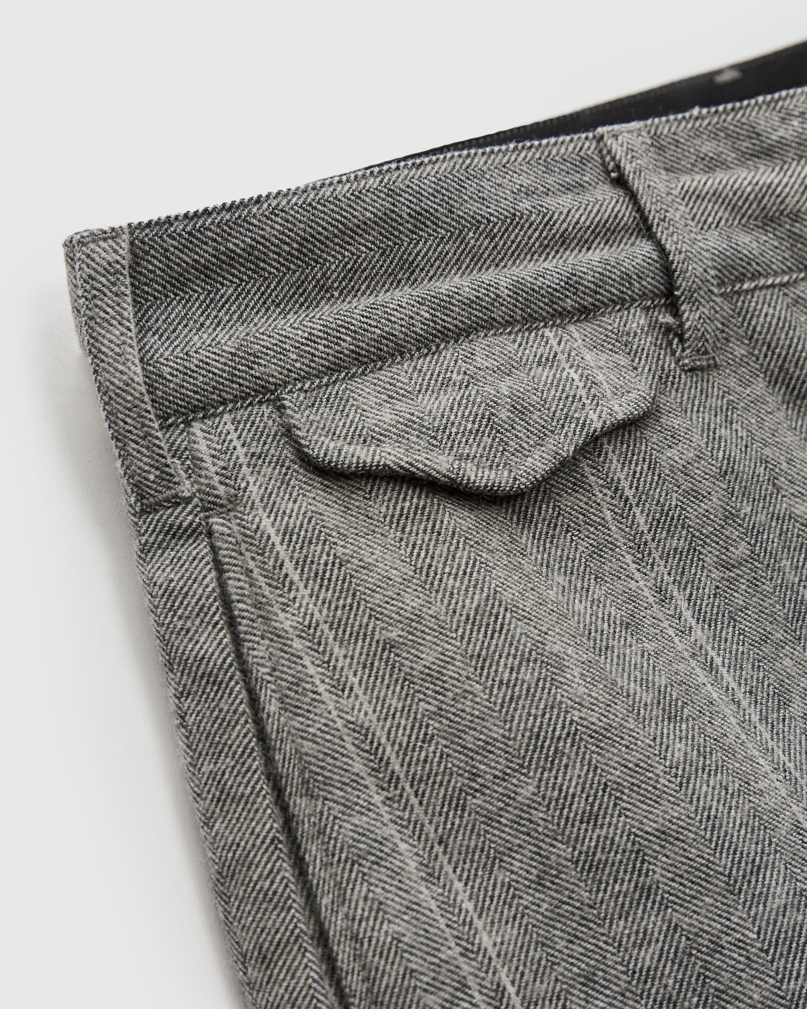 Officer Pants in Light Grey Wool Striped HB - Image 5