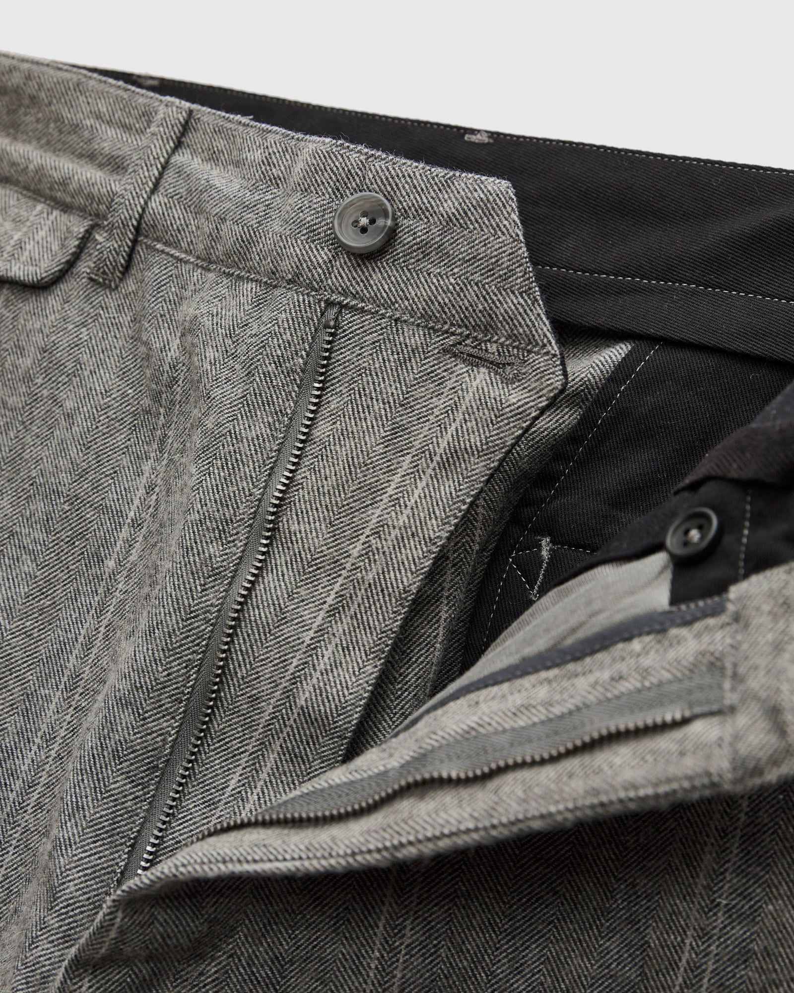 Officer Pants in Light Grey Wool Striped HB - Image 7