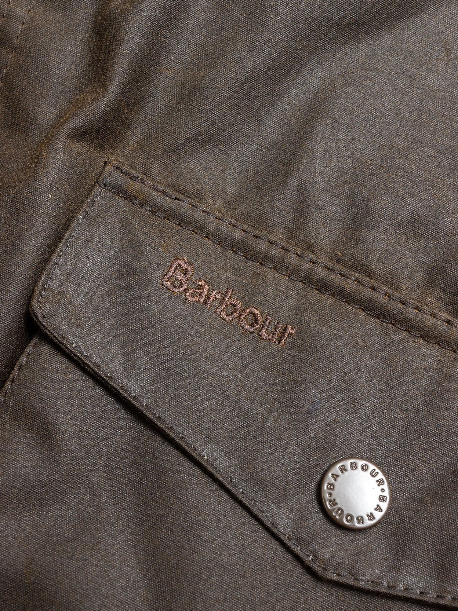 "Ogston" Wax Jacket in Olive - Image 7