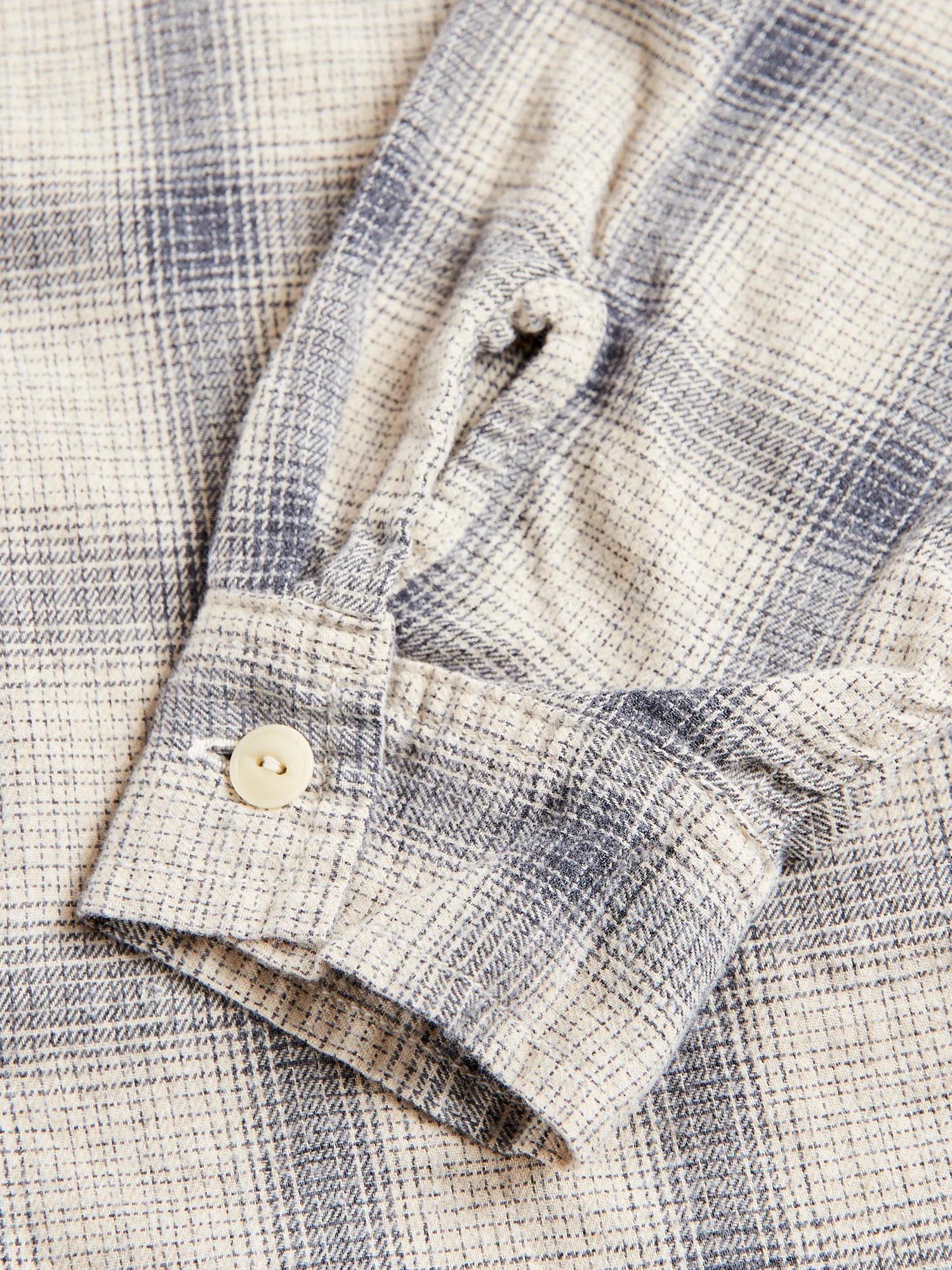 Ombre Nel Checked Flannel Shirt in Off White - Image 6