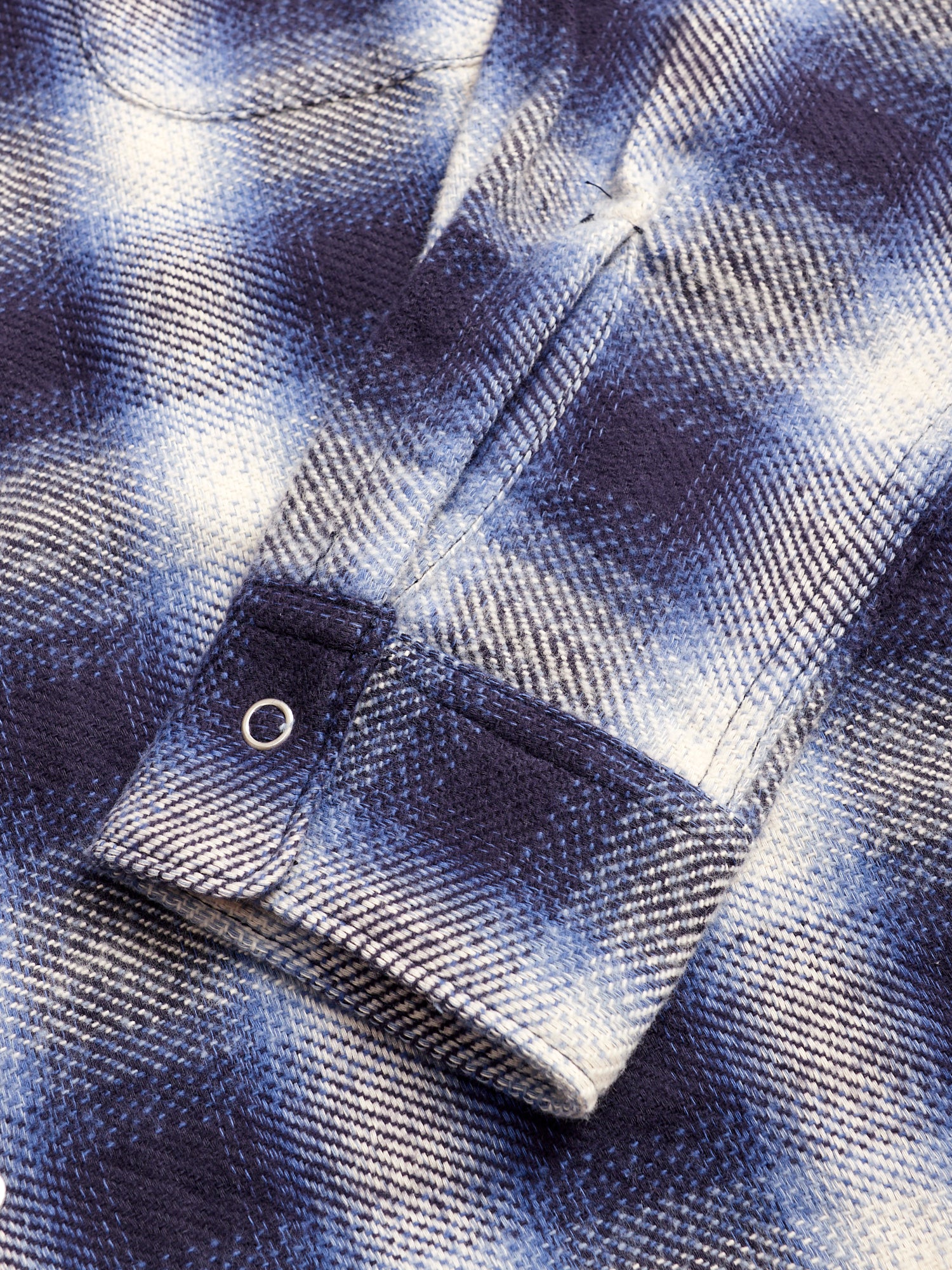 Ombre Open Collar Shirt in Blue - Image 7