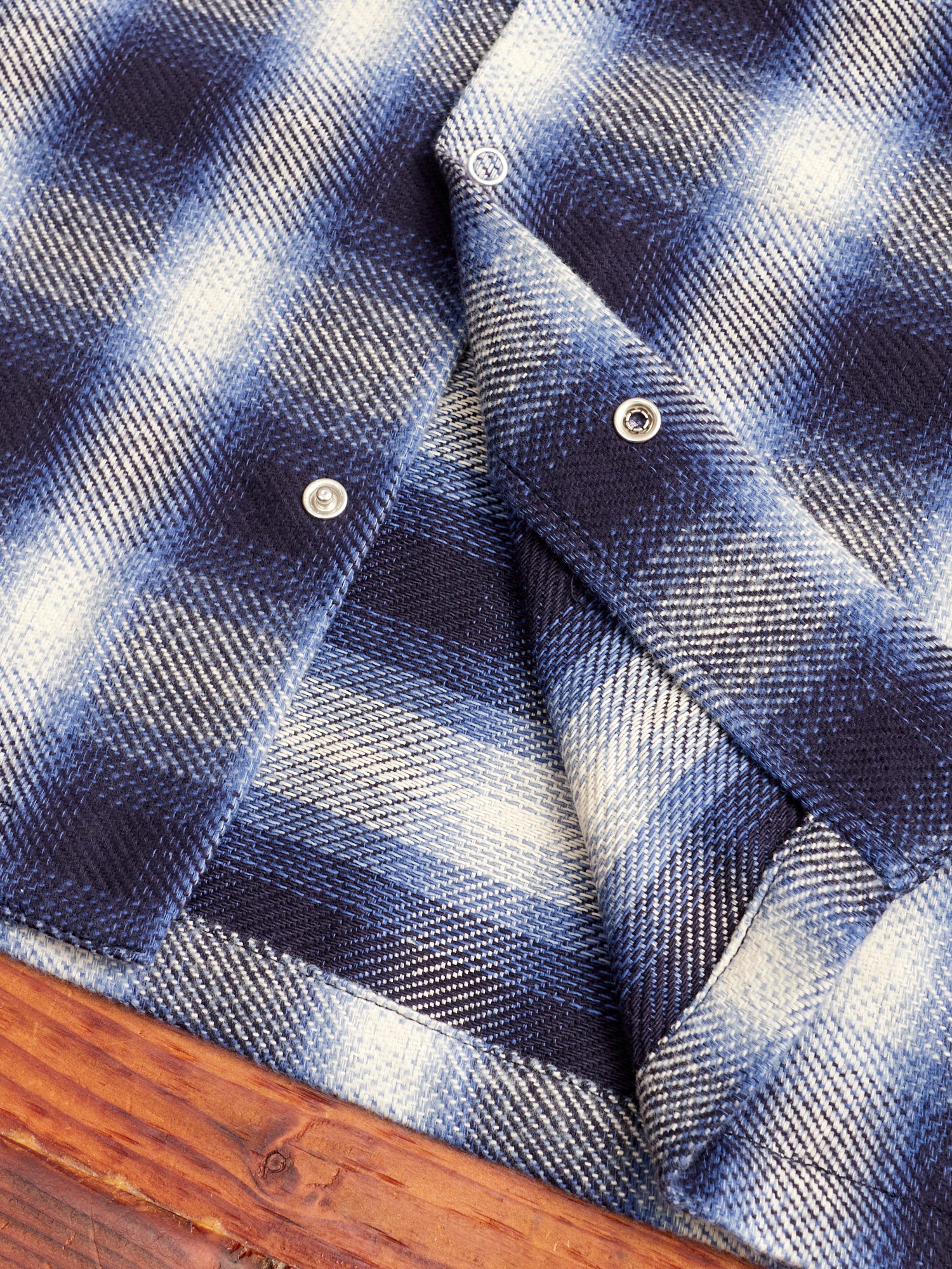 Ombre Open Collar Shirt in Blue - Image 8