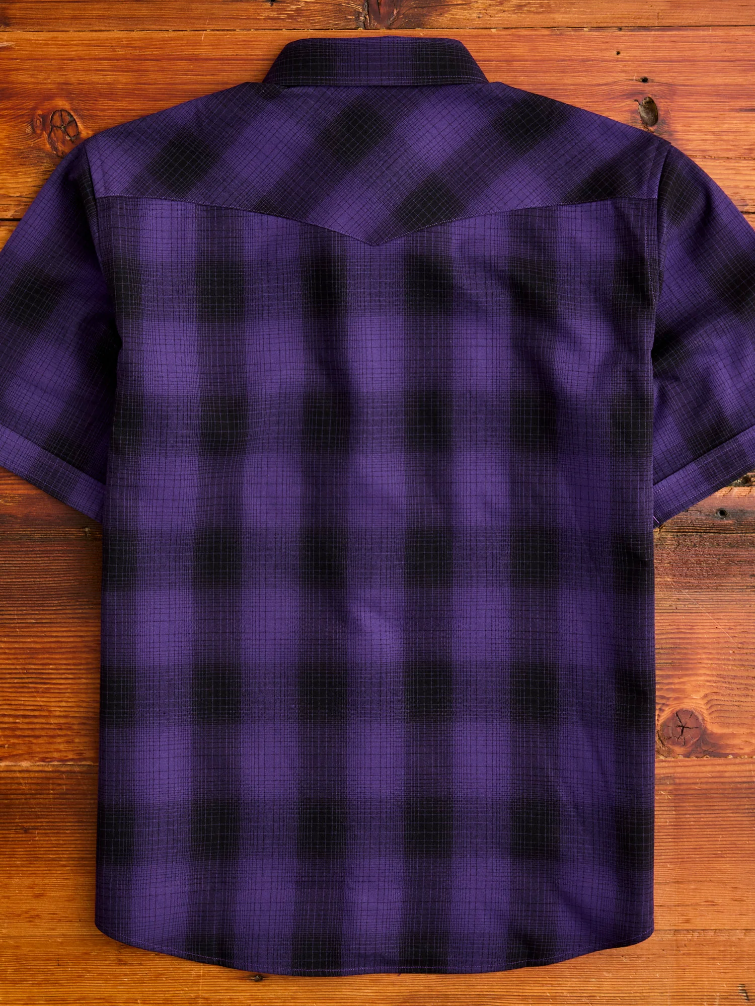 Ombre Plaid Western Shirt in Black - Image 8