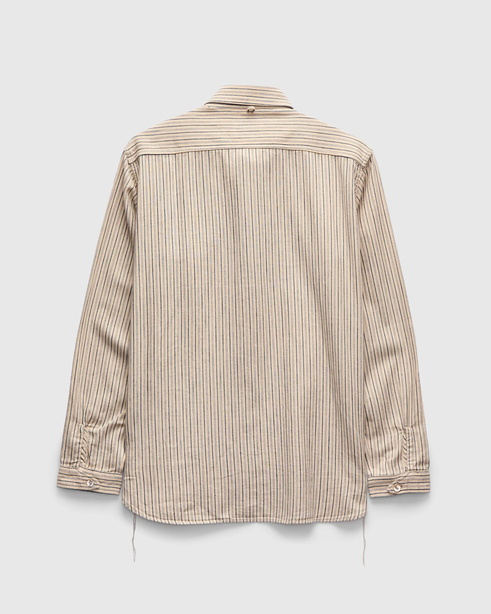 OR-5007E Striped Shawl Collar Shirt in Natural/Indigo Stripe - Image 2