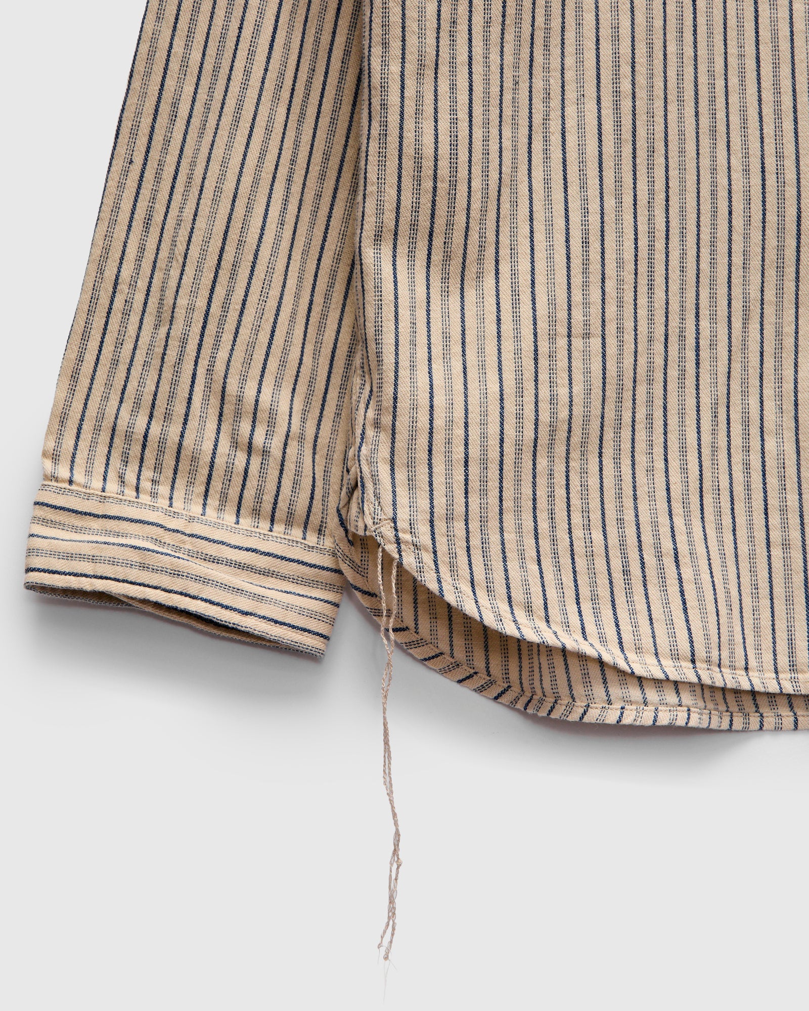 OR-5007E Striped Shawl Collar Shirt in Natural/Indigo Stripe - Image 6