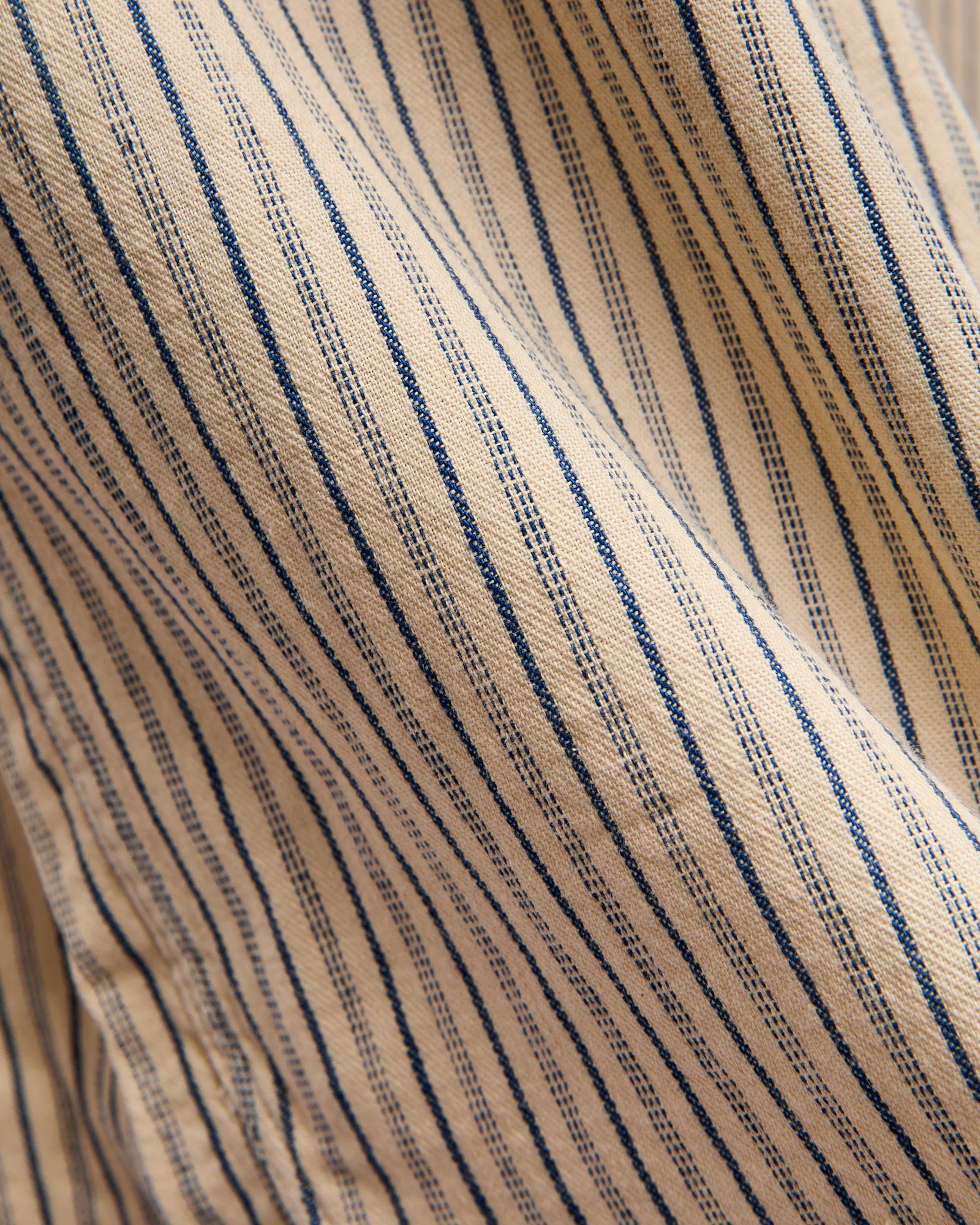 OR-5007E Striped Shawl Collar Shirt in Natural/Indigo Stripe - Image 7
