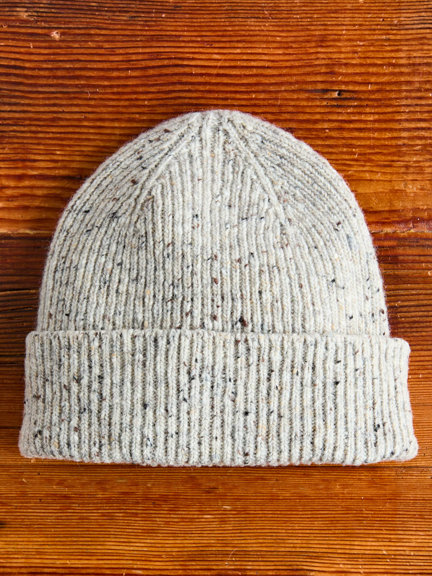 "Out of the Blue" Wool Beanie in Sand - Image 3