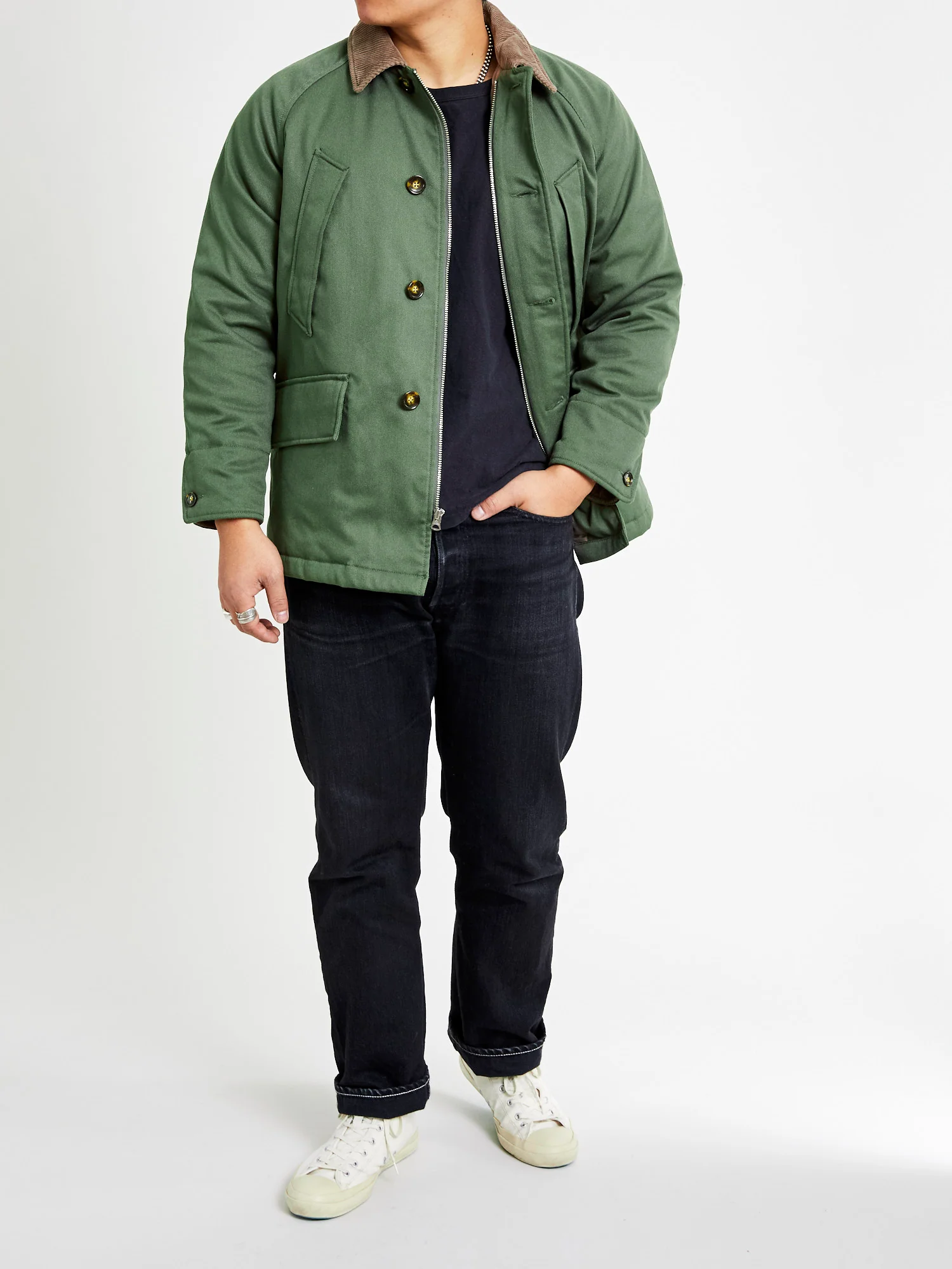 Outdoor Quilting Jacket in Olive - Image 16