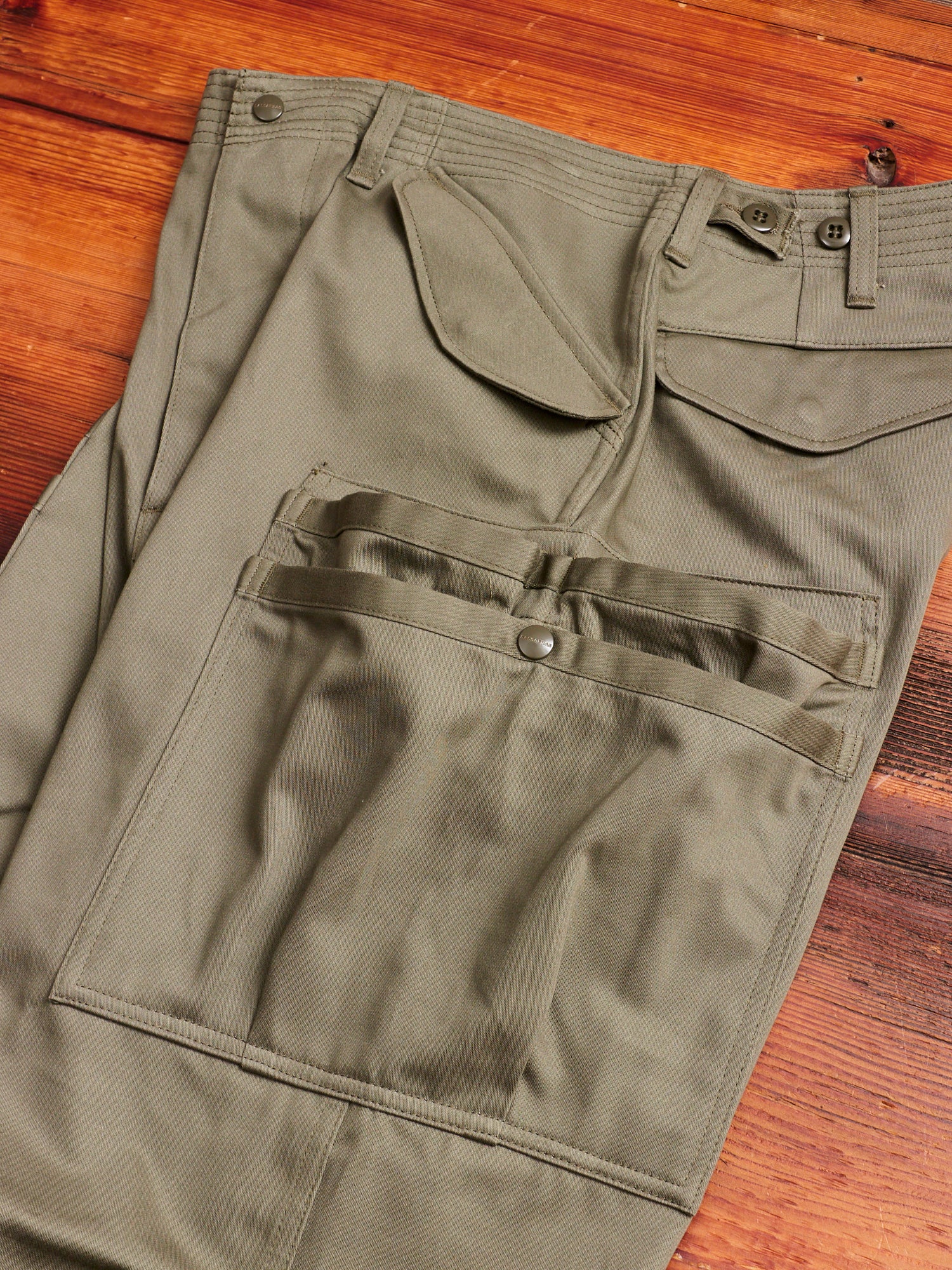 Overgrown Pants in Olive Military Satin - Image 8